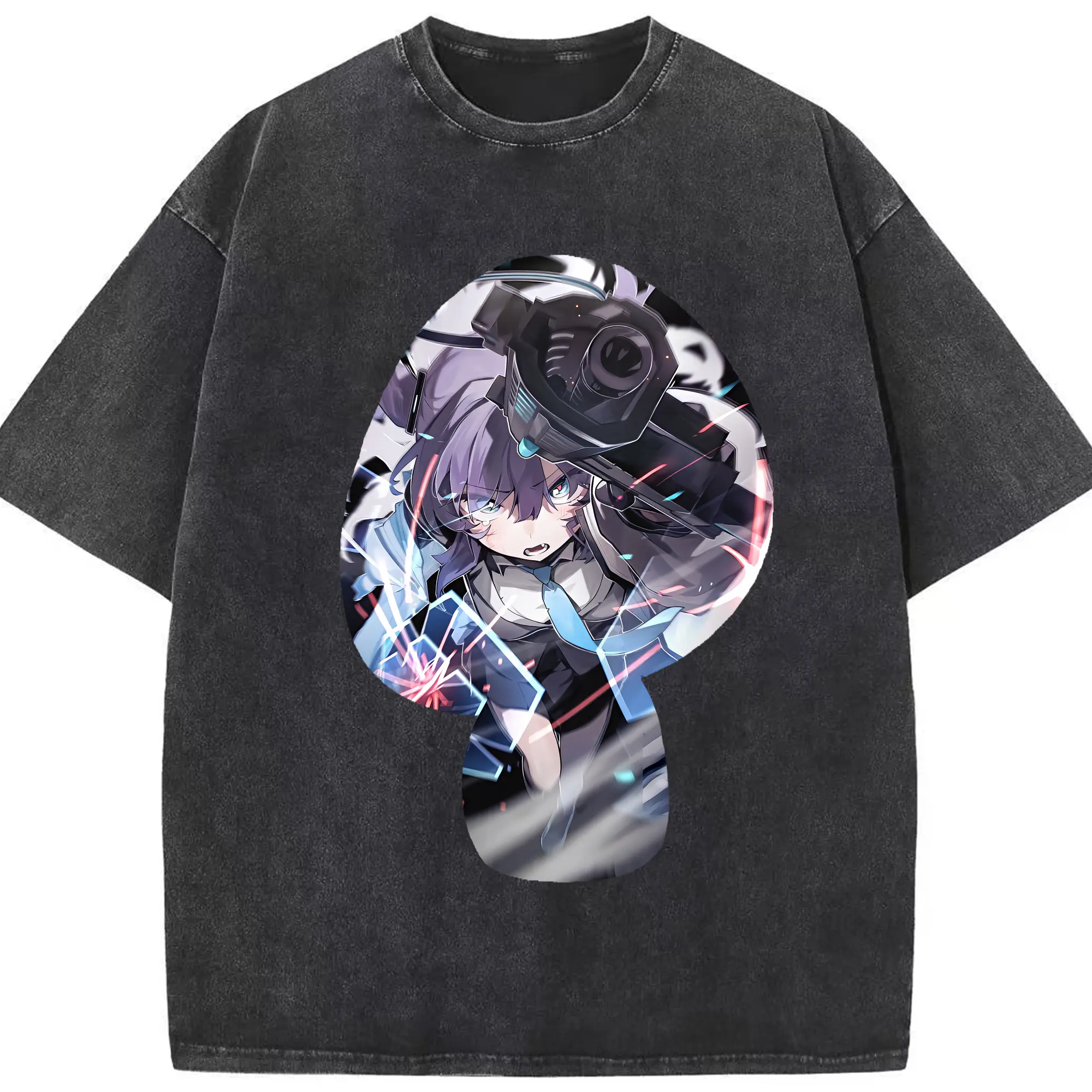 ブルーアーカイブ グッズ 早瀬 ユウカ - 綿100％ ヴィンテージ風 半袖Tシャツ ・ フロントプリント ・ 柔らか肌触り ・ 通気性 快適 ・ スポーツ カジュアル 外出用