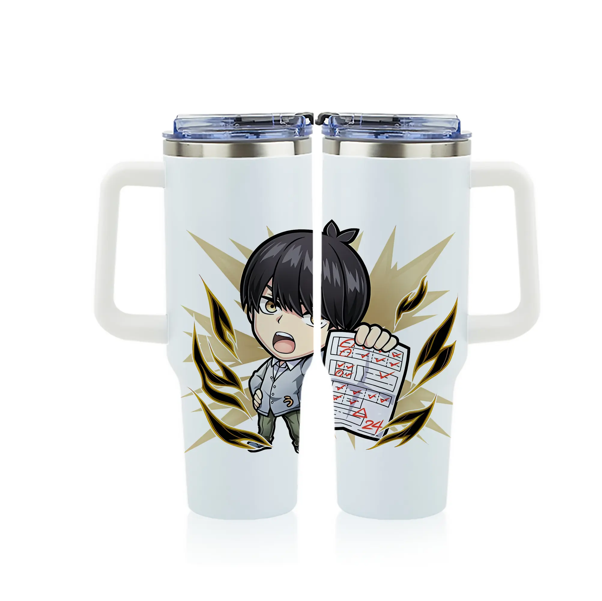 五等分の花嫁 グッズ 上杉 風太郎 - 1200mL フルプリント車用タンブラー ・ 304ステンレス 内側 ・ 201ステンレス 外側 ・ 保温 保冷 ・ 通勤 ドライブ アウトドア用