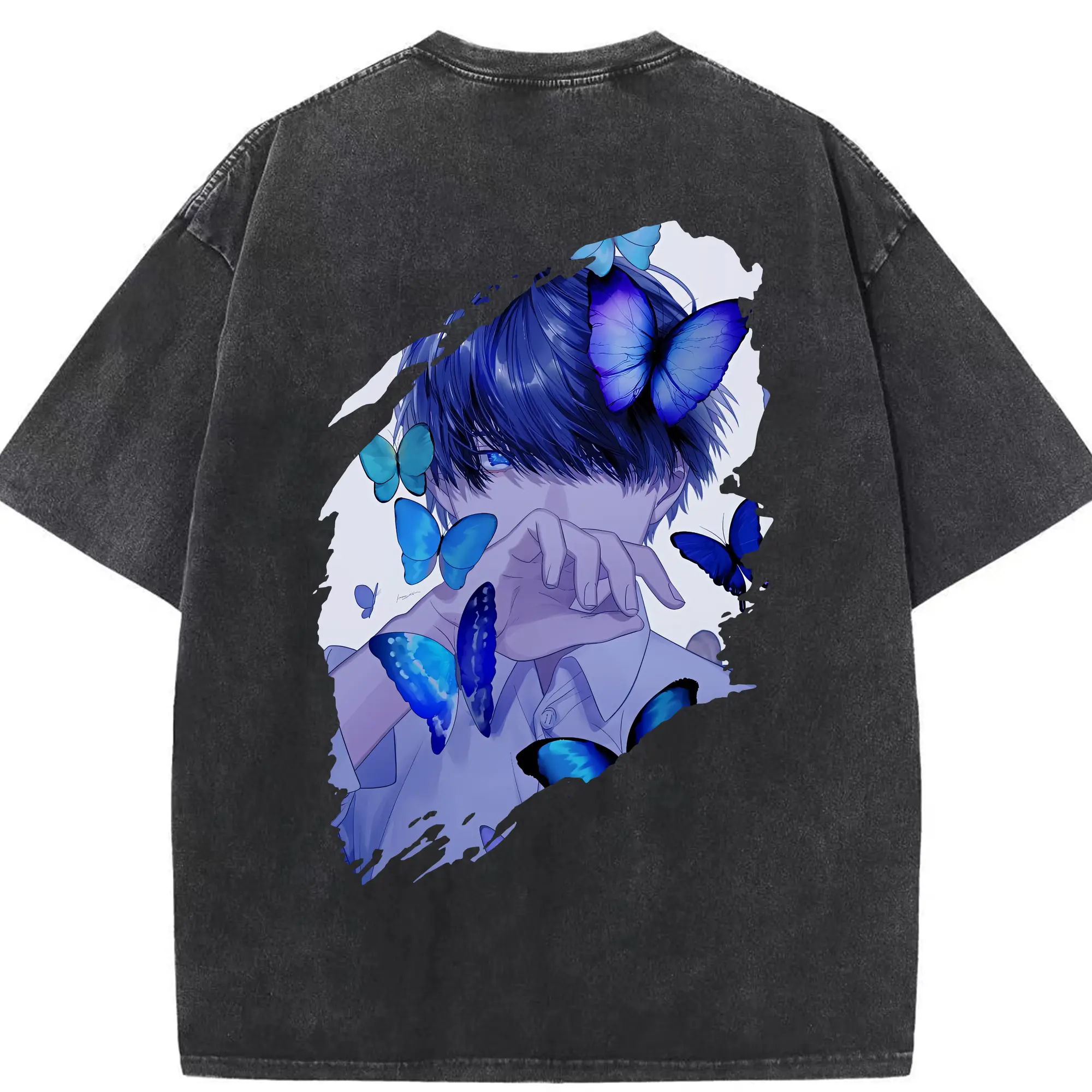 五等分の花嫁 グッズ 上杉 風太郎 - 綿100％ ヴィンテージ風 半袖Tシャツ ・ 背面プリント ・ 柔らか肌触り ・ 通気性 快適 ・ スポーツ カジュアル 外出用