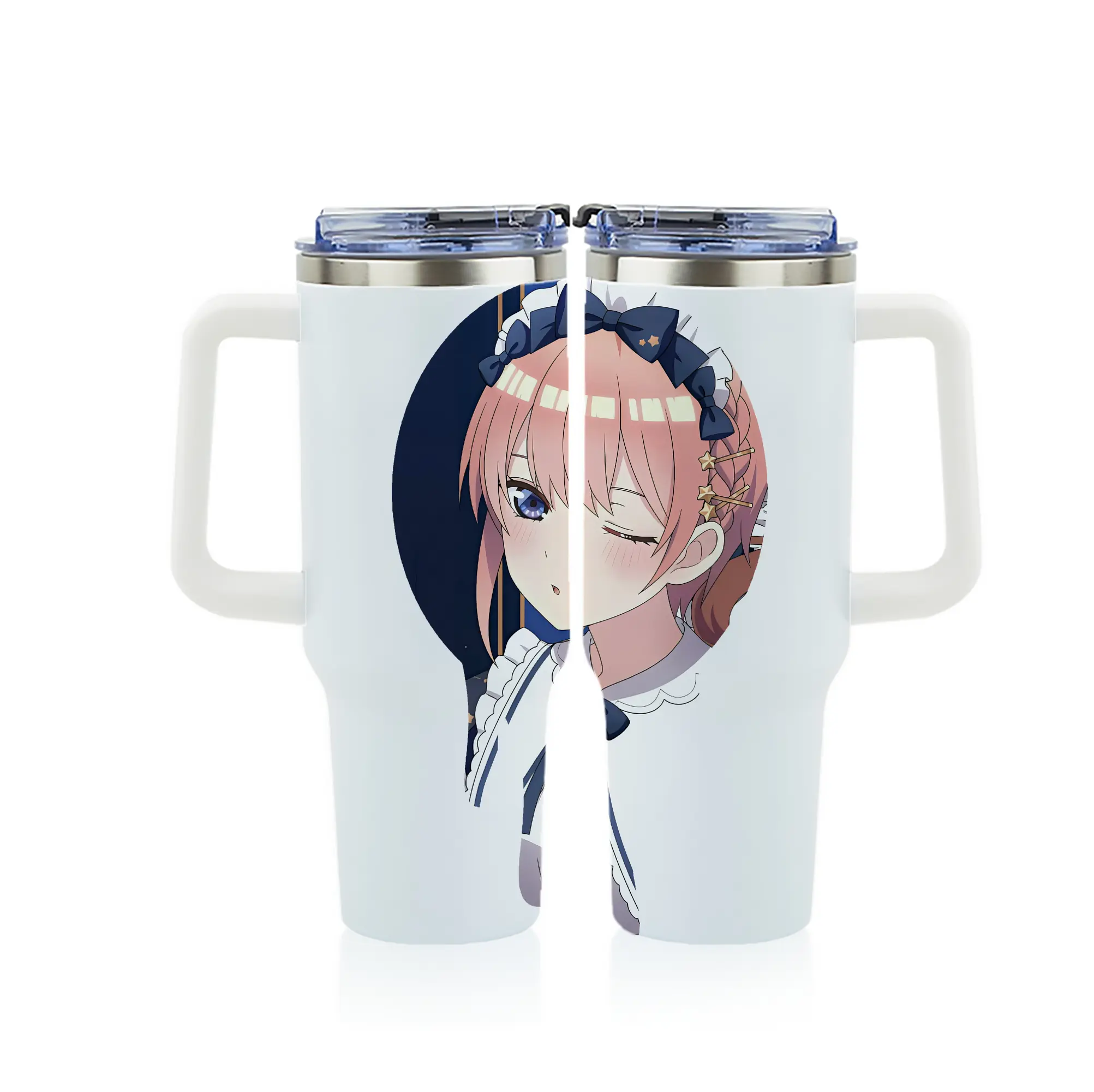 五等分の花嫁 グッズ 中野 一花 - 1200mL フルプリント車用タンブラー ・ 304ステンレス 内側 ・ 201ステンレス 外側 ・ 保温 保冷 ・ 通勤 ドライブ アウトドア用