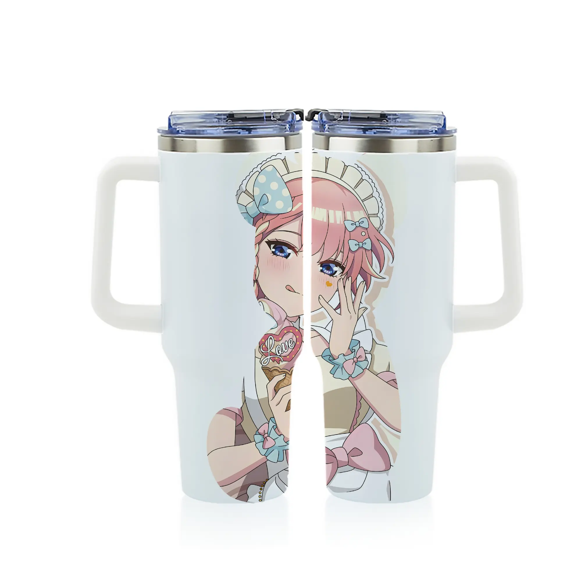 五等分の花嫁 グッズ 中野 一花 - 1200mL フルプリント車用タンブラー ・ 304ステンレス 内側 ・ 201ステンレス 外側 ・ 保温 保冷 ・ 通勤 ドライブ アウトドア用
