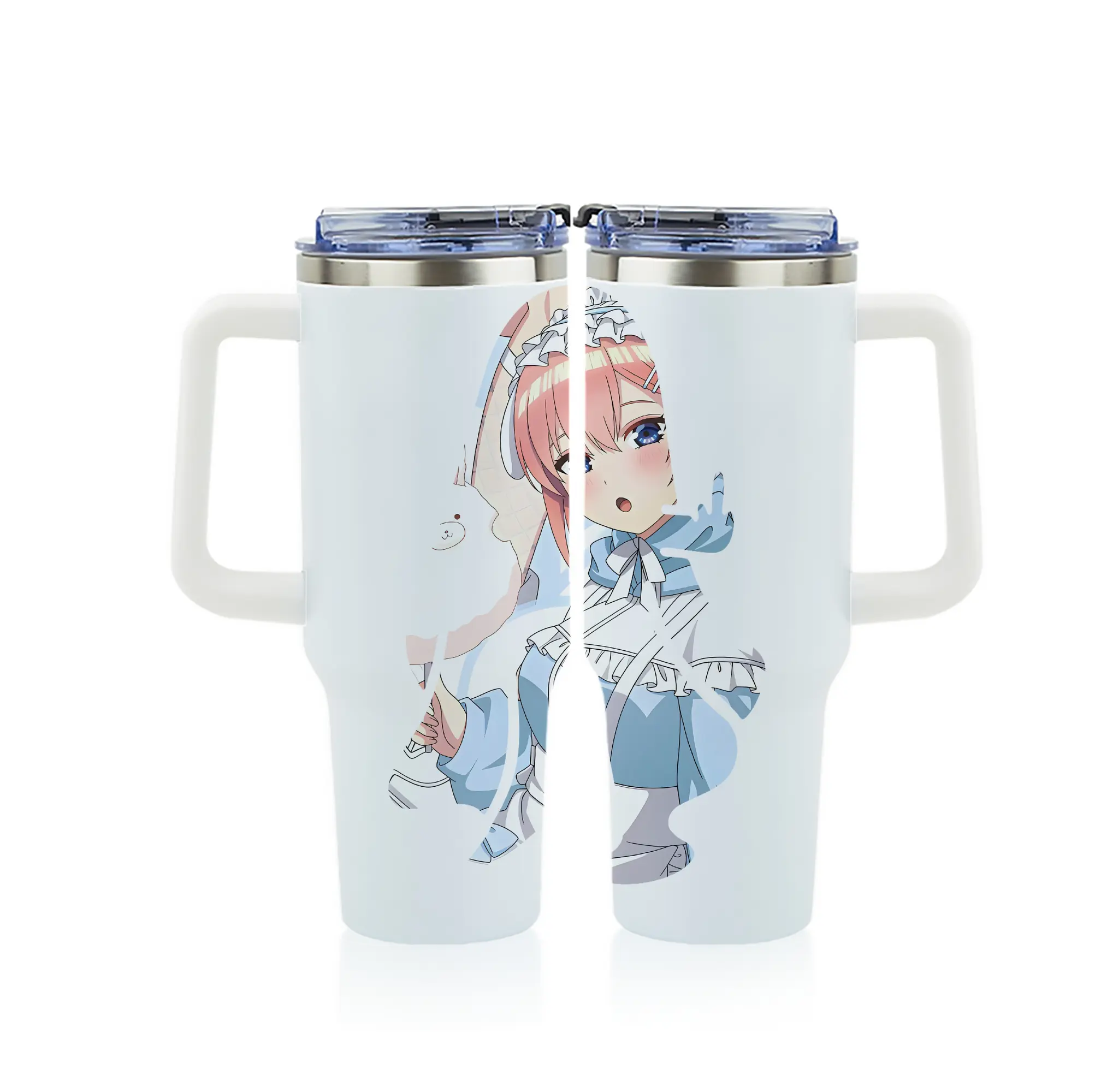 五等分の花嫁 グッズ 中野 一花 - 1200mL フルプリント車用タンブラー ・ 304ステンレス 内側 ・ 201ステンレス 外側 ・ 保温 保冷 ・ 通勤 ドライブ アウトドア用