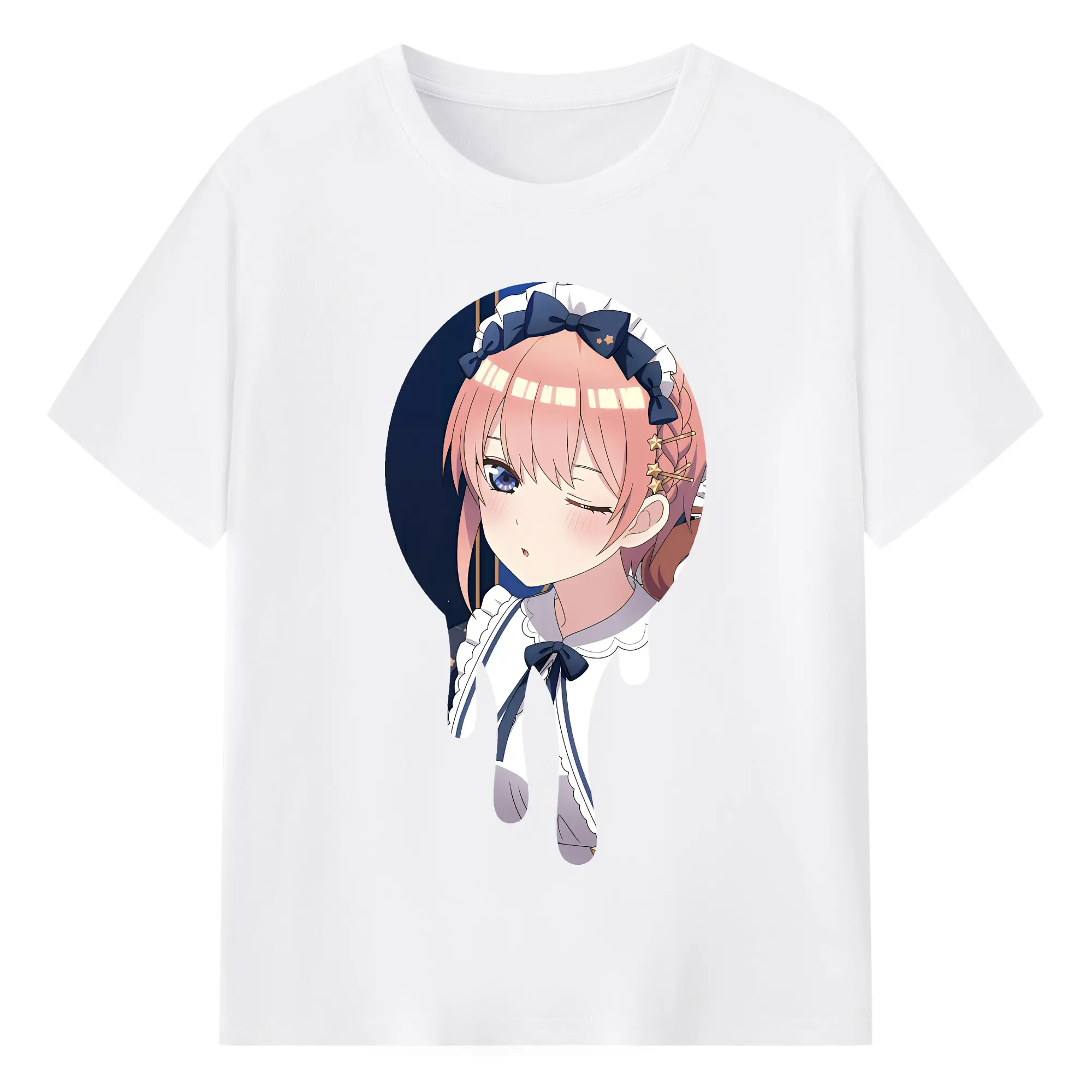 五等分の花嫁 グッズ 中野 一花 - 綿100％ 半袖Tシャツ ・ フロントプリント ・ 快適 通気性 ・ 日常使い 散歩 スポーツ用