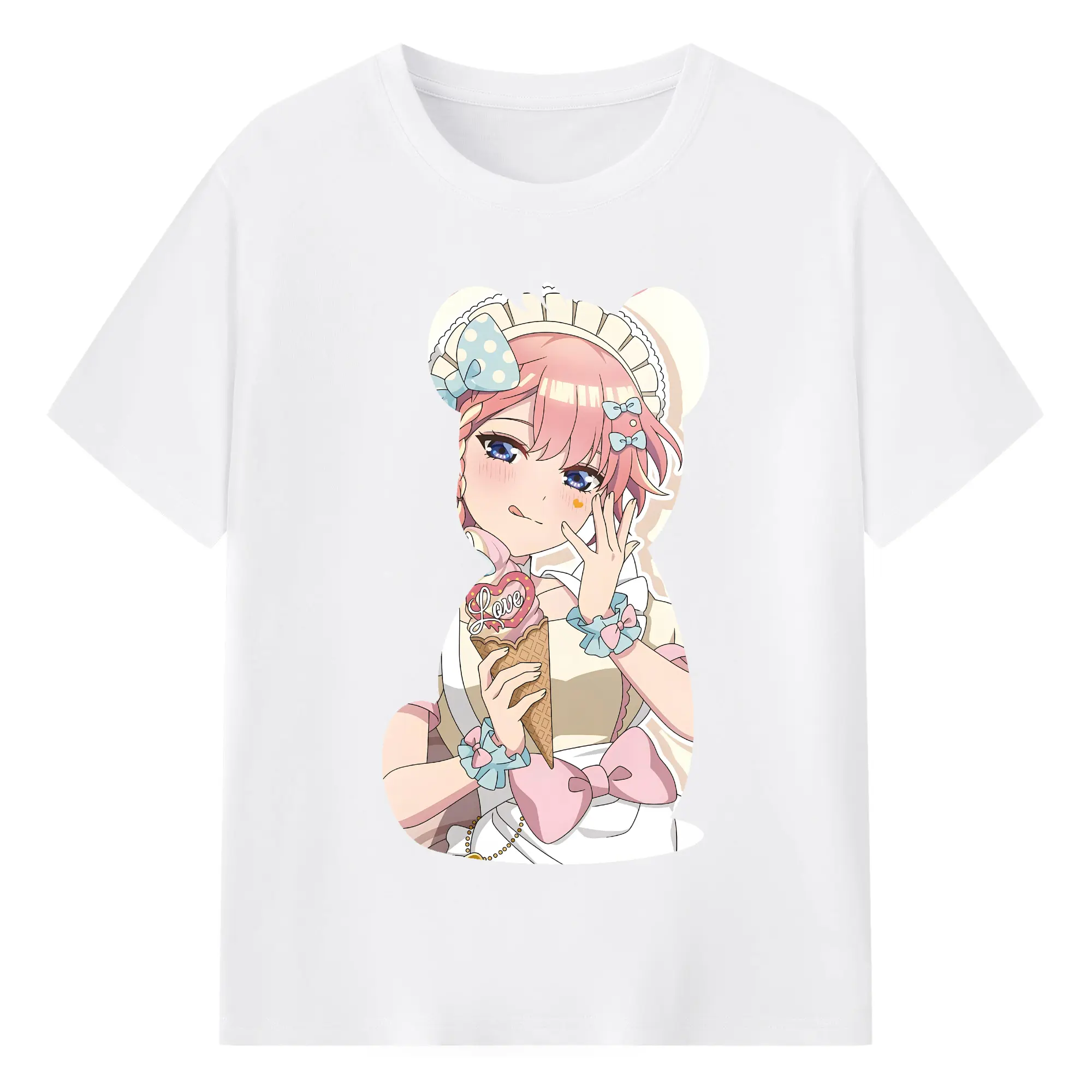 五等分の花嫁 グッズ 中野 一花 - 綿100％ 半袖Tシャツ ・ フロントプリント ・ 快適 通気性 ・ 日常使い 散歩 スポーツ用