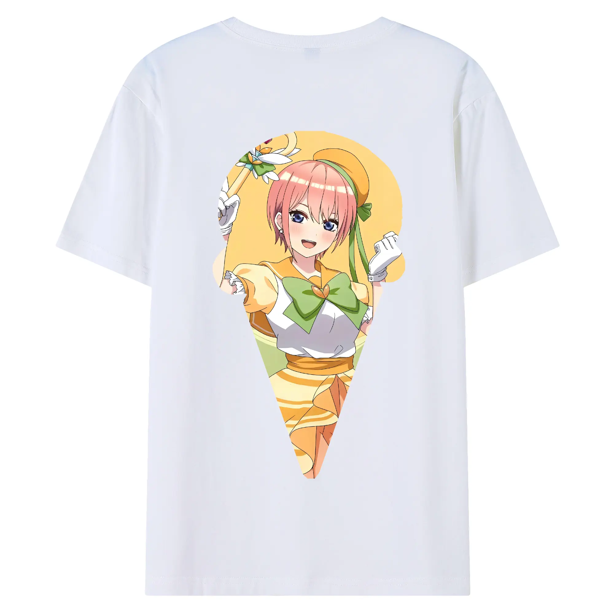 五等分の花嫁 グッズ 中野 一花 - 綿100％ 半袖Tシャツ ・ バックプリント ・ 快適 通気性 ・ 日常使い 散歩 スポーツ用