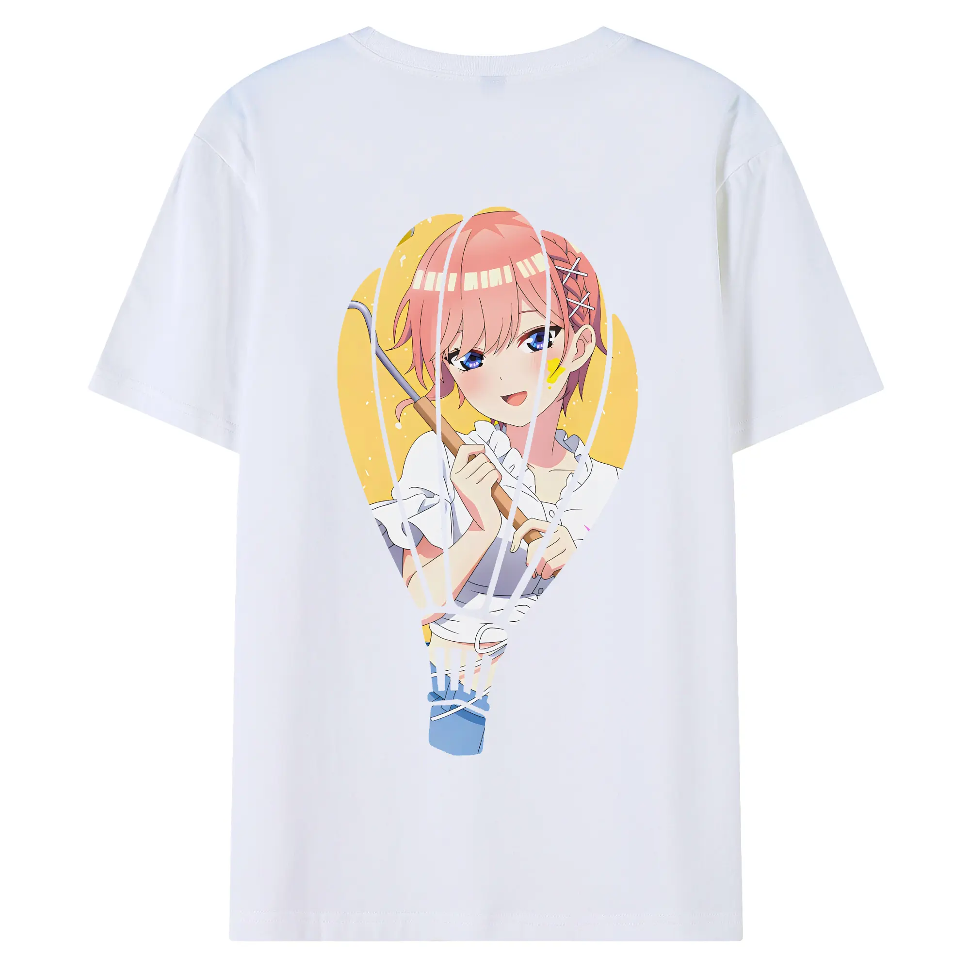 五等分の花嫁 グッズ 中野 一花 - 綿100％ 半袖Tシャツ ・ バックプリント ・ 快適 通気性 ・ 日常使い 散歩 スポーツ用