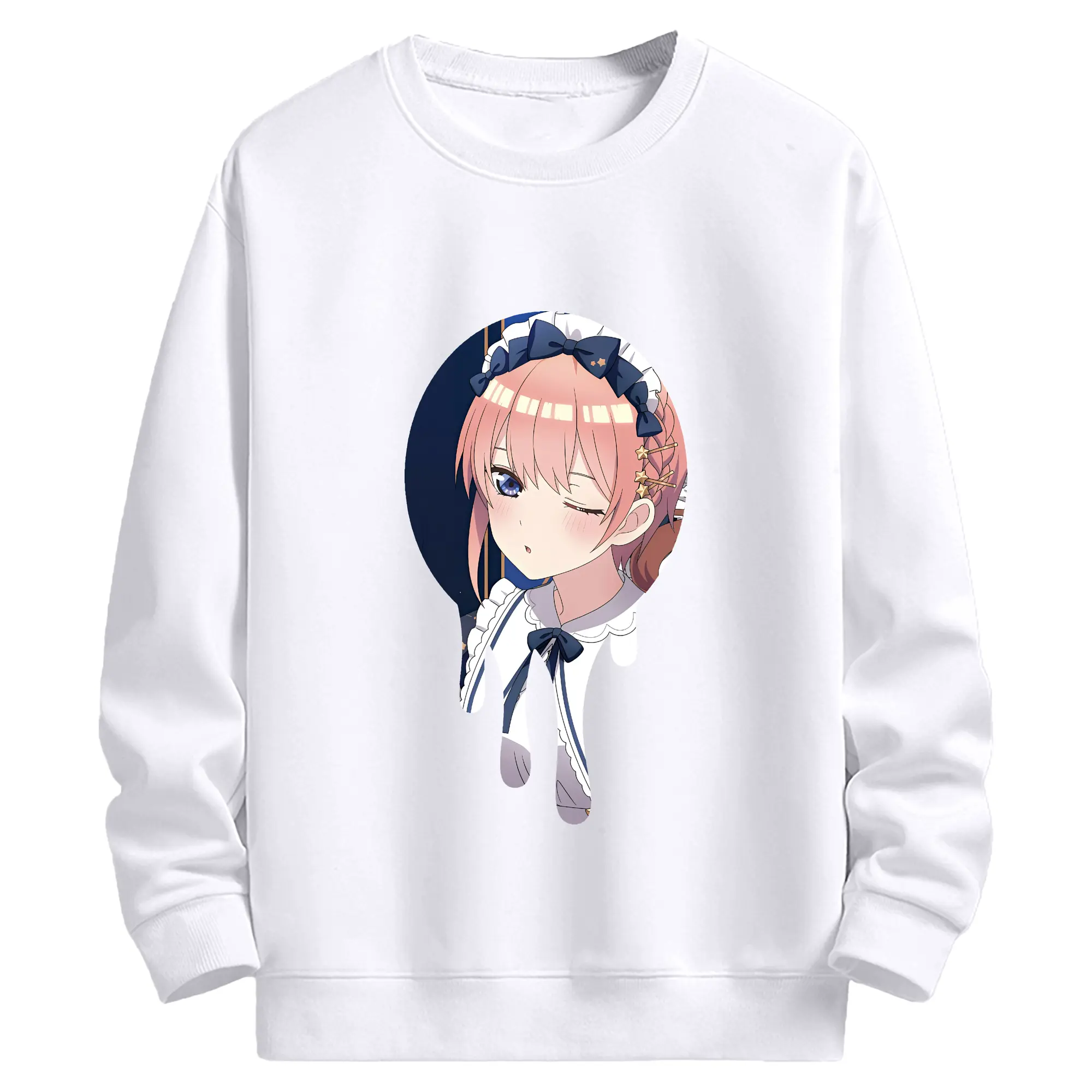 五等分の花嫁 グッズ 中野 一花 - 高品質 クルーネック スウェット ・ コットン59％ ポリエステル41％ ・ ユニセックス 長袖 トレーナー ・ カジュアル デイリー スポーツ 散歩用