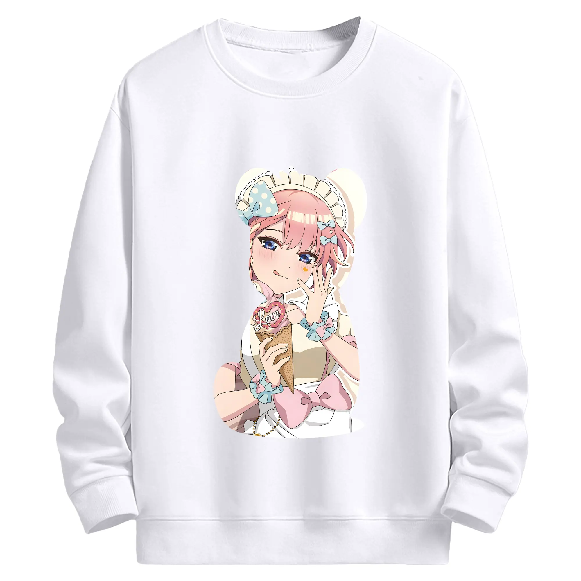 五等分の花嫁 グッズ 中野 一花 - 高品質 クルーネック スウェット ・ コットン59％ ポリエステル41％ ・ ユニセックス 長袖 トレーナー ・ カジュアル デイリー スポーツ 散歩用