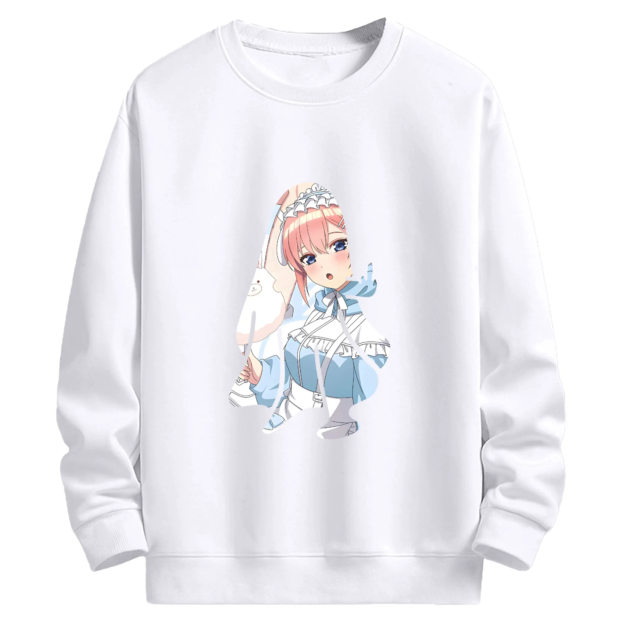 五等分の花嫁 グッズ 中野 一花 - 高品質 クルーネック スウェット ・ コットン59％ ポリエステル41％ ・ ユニセックス 長袖 トレーナー ・ カジュアル デイリー スポーツ 散歩用