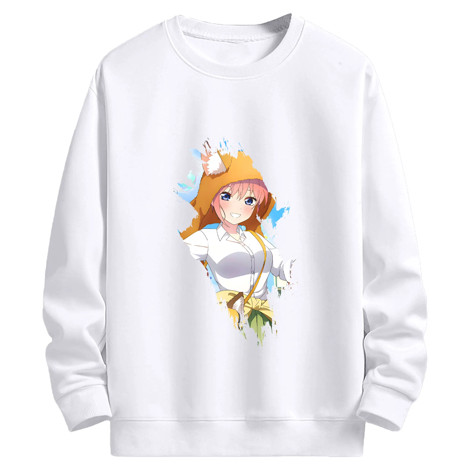 五等分の花嫁 グッズ 中野 一花 - 高品質 クルーネック スウェット ・ コットン59％ ポリエステル41％ ・ ユニセックス 長袖 トレーナー ・ カジュアル デイリー スポーツ 散歩用