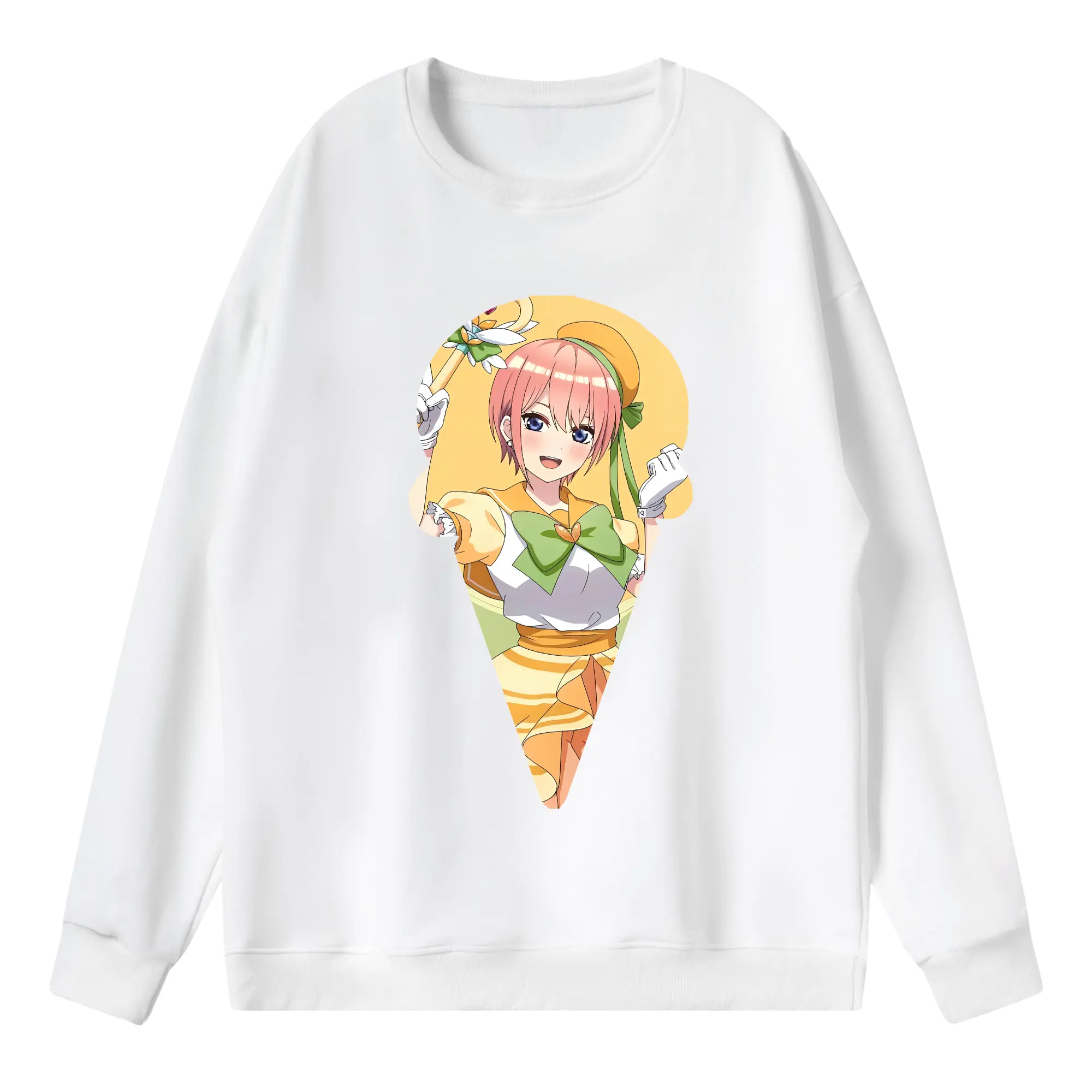 五等分の花嫁 グッズ 中野 一花 - 薄手 クルーネック スウェット 裏毛260g · ポリエステル 春秋向け カジュアル 男女兼用 · トレーナー デイリー スポーツ 散歩に最適