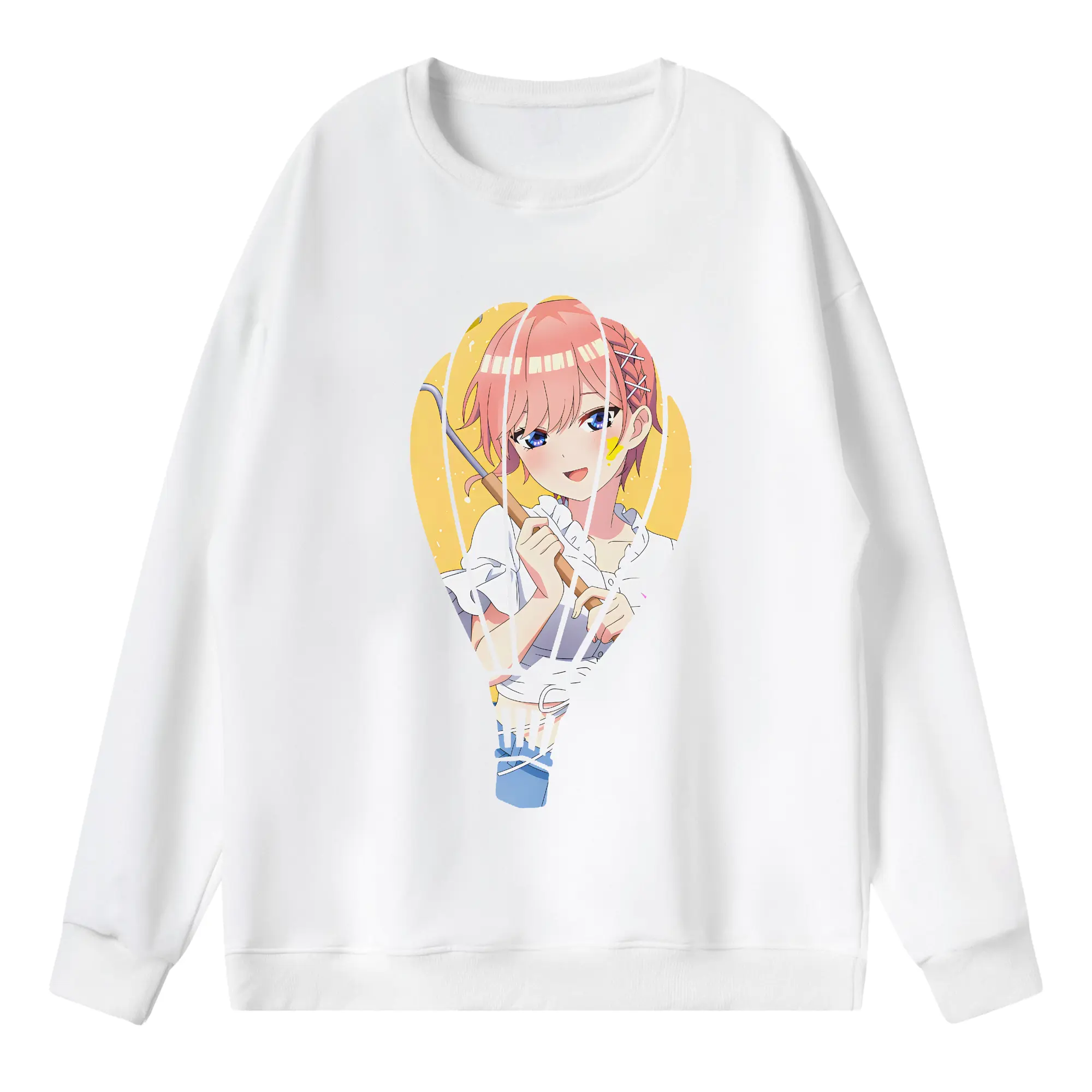 五等分の花嫁 グッズ 中野 一花 - 薄手 クルーネック スウェット 裏毛260g · ポリエステル 春秋向け カジュアル 男女兼用 · トレーナー デイリー スポーツ 散歩に最適