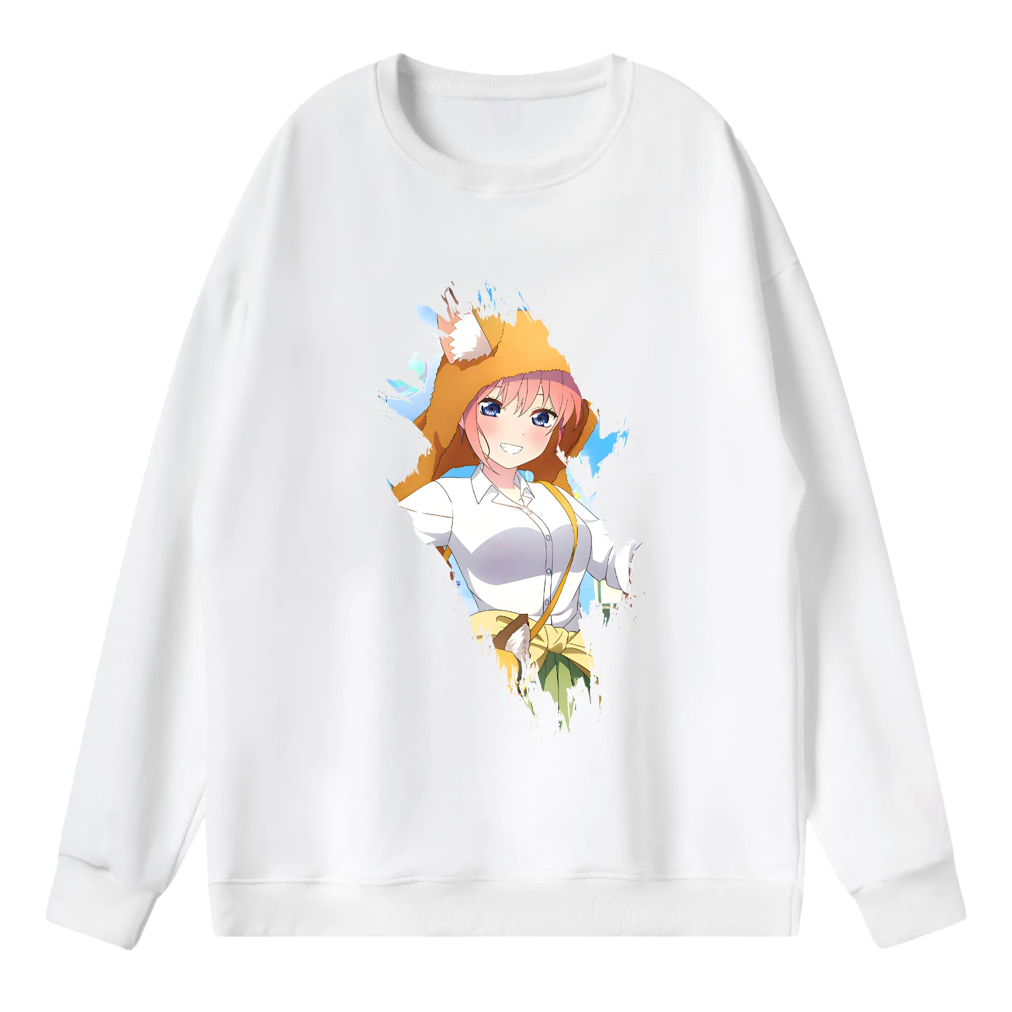 五等分の花嫁 グッズ 中野 一花 - 薄手 クルーネック スウェット 裏毛260g · ポリエステル 春秋向け カジュアル 男女兼用 · トレーナー デイリー スポーツ 散歩に最適