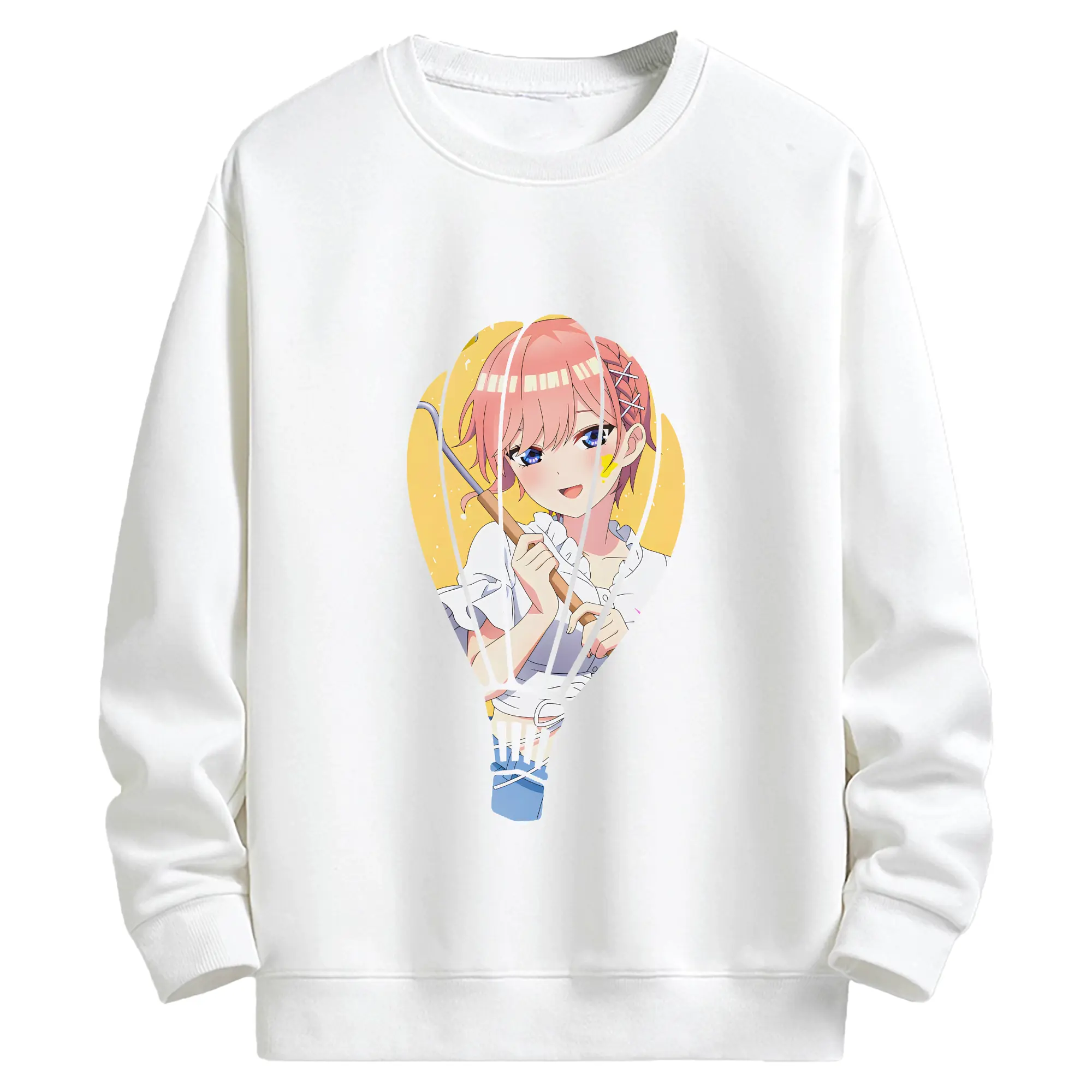 五等分の花嫁 グッズ 中野 一花 - キッズ クルーネックスウェットシャツ ・ フロントプリント ・ 綿80％ ポリエステル20％ ・ 快適 通学 スポーツ 日常使い お散歩用