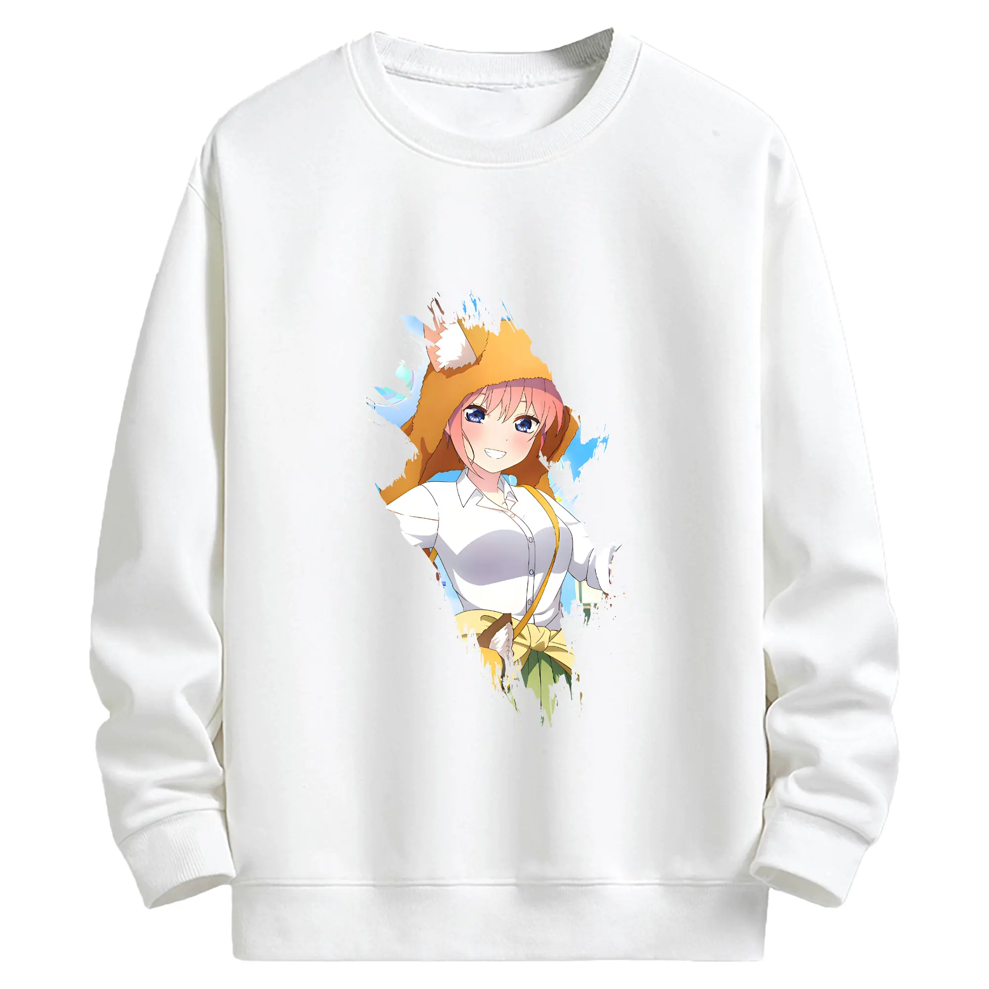 五等分の花嫁 グッズ 中野 一花 - キッズ クルーネックスウェットシャツ ・ フロントプリント ・ 綿80％ ポリエステル20％ ・ 快適 通学 スポーツ 日常使い お散歩用