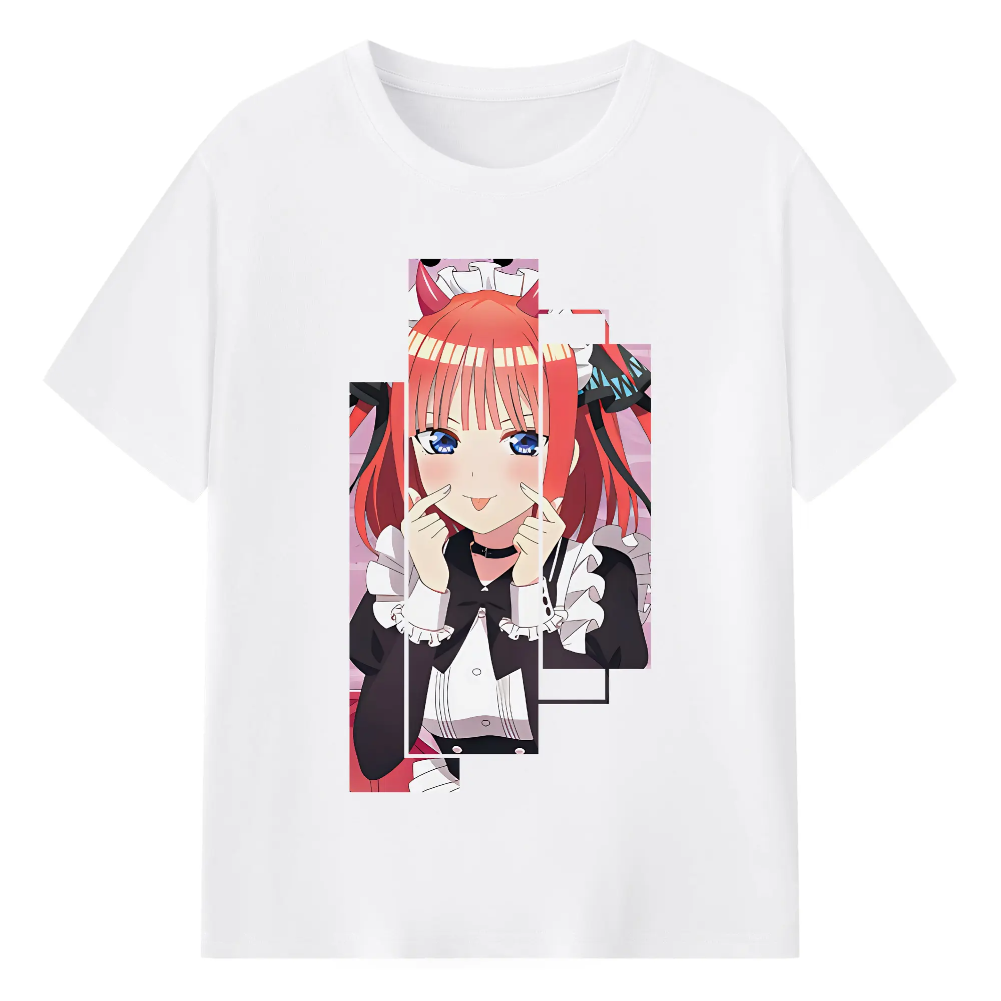 五等分の花嫁 グッズ 中野 二乃 - 綿100％ 半袖Tシャツ ・ フロントプリント ・ 快適 通気性 ・ 日常使い 散歩 スポーツ用