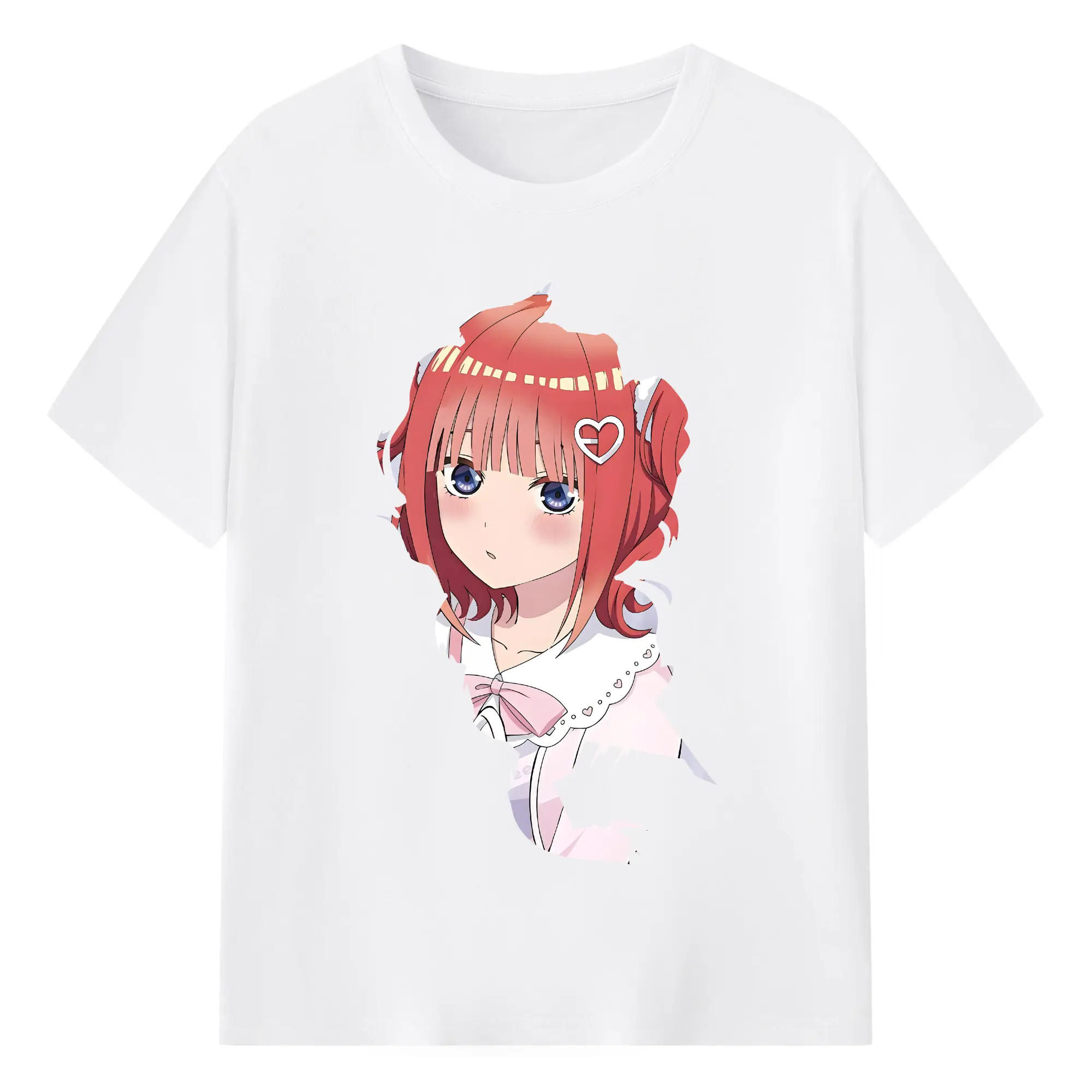 五等分の花嫁 グッズ 中野 二乃 - 綿100％ 半袖Tシャツ ・ フロントプリント ・ 快適 通気性 ・ 日常使い 散歩 スポーツ用