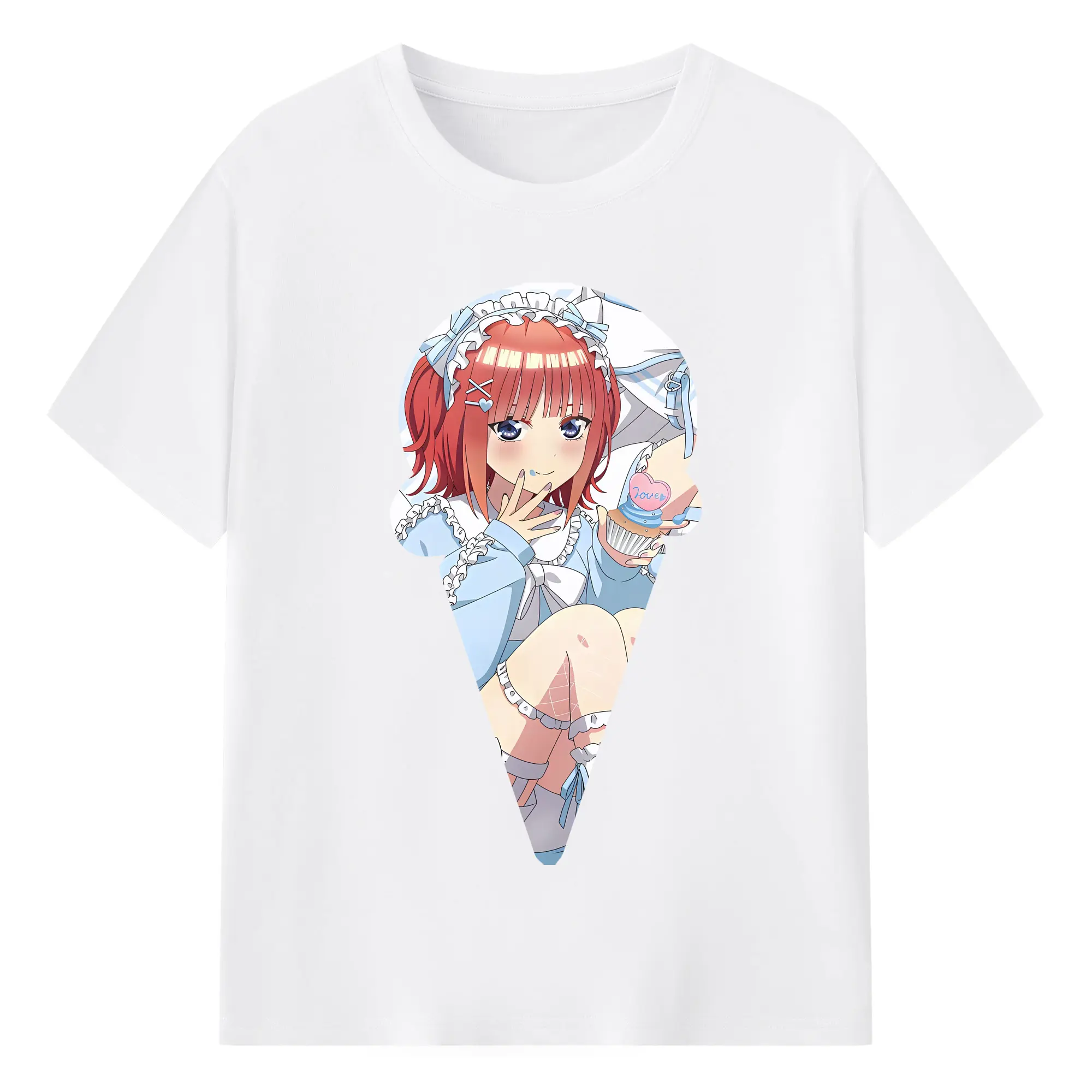 五等分の花嫁 グッズ 中野 二乃 - 綿100％ 半袖Tシャツ ・ フロントプリント ・ 快適 通気性 ・ 日常使い 散歩 スポーツ用