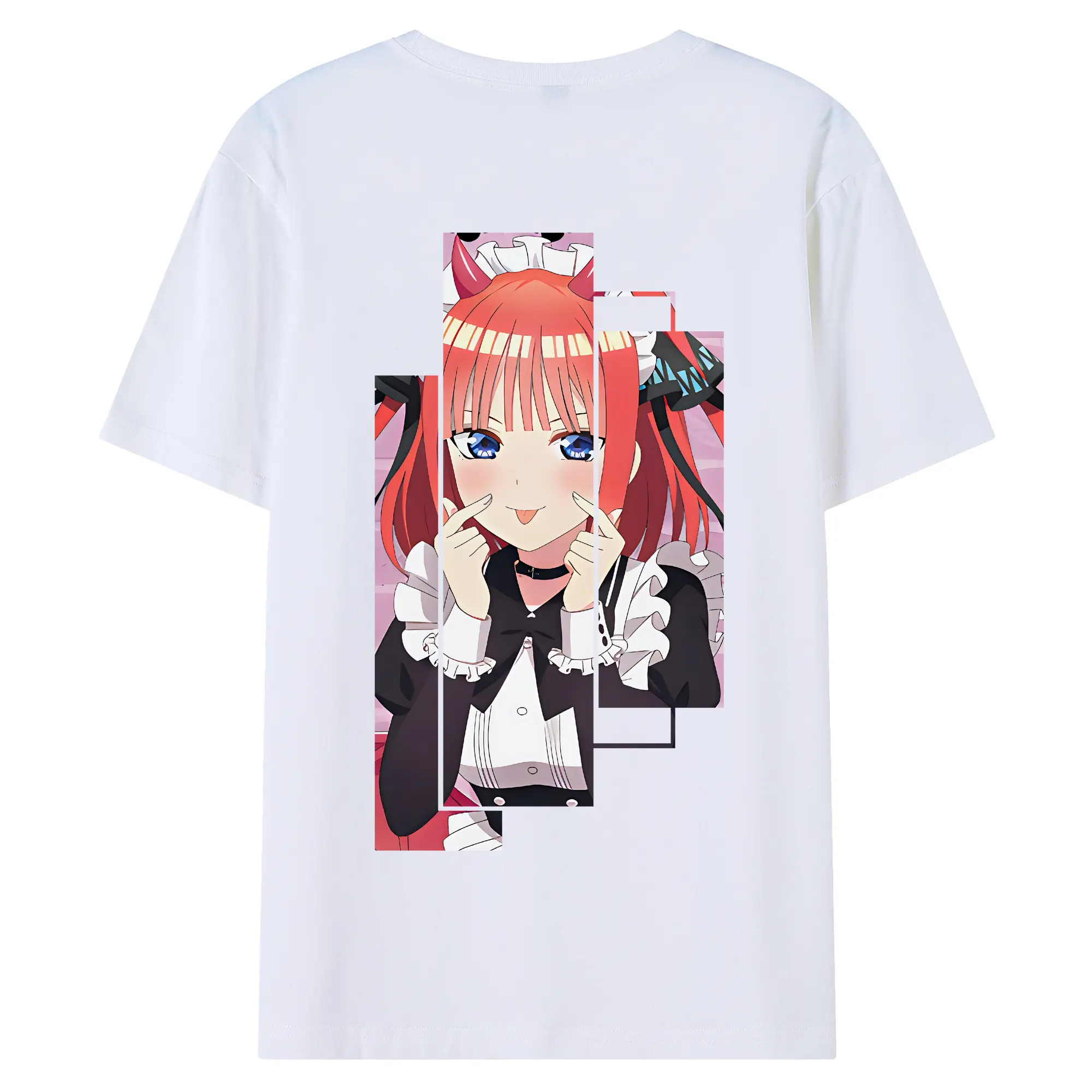 五等分の花嫁 グッズ 中野 二乃 - 綿100％ 半袖Tシャツ ・ バックプリント ・ 快適 通気性 ・ 日常使い 散歩 スポーツ用