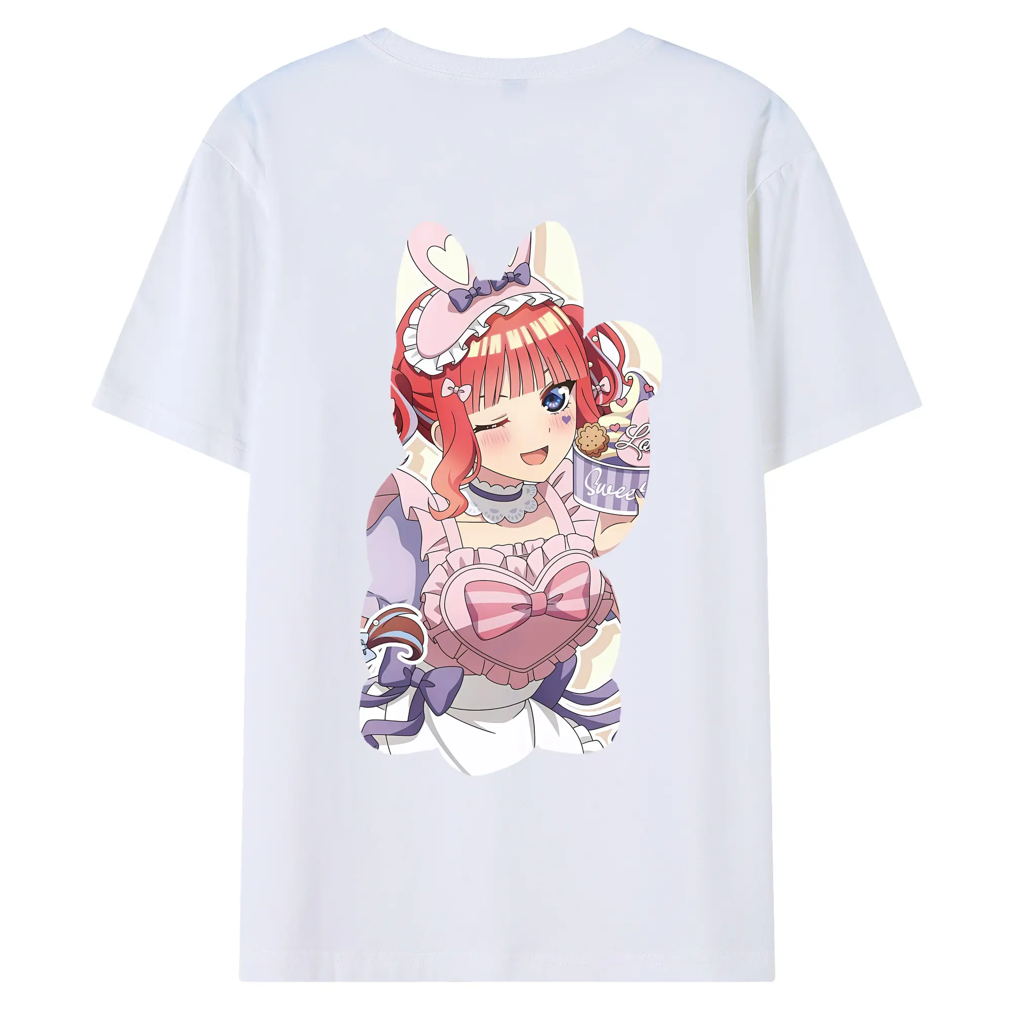 五等分の花嫁 グッズ 中野 二乃 - 綿100％ 半袖Tシャツ ・ バックプリント ・ 快適 通気性 ・ 日常使い 散歩 スポーツ用