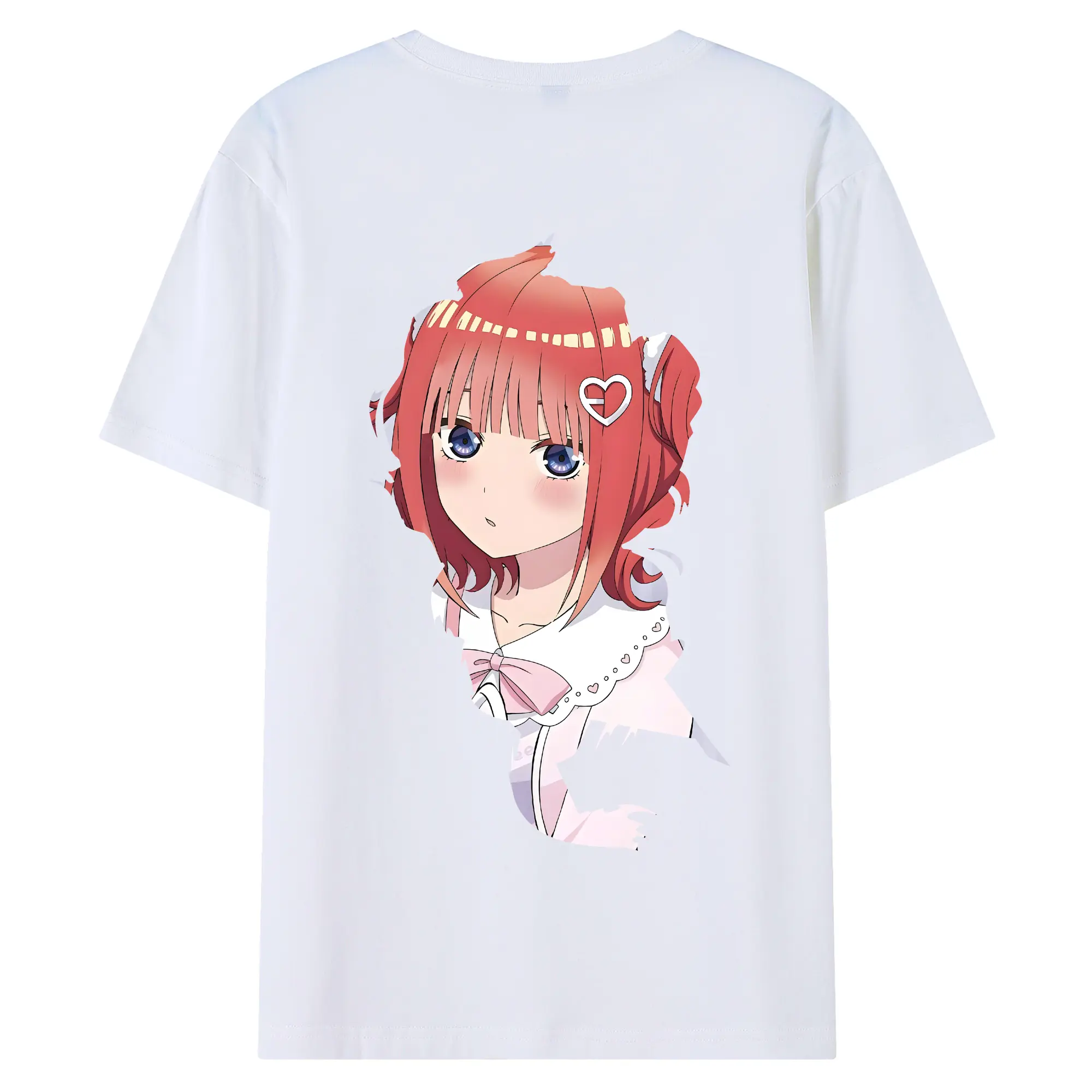 五等分の花嫁 グッズ 中野 二乃 - 綿100％ 半袖Tシャツ ・ バックプリント ・ 快適 通気性 ・ 日常使い 散歩 スポーツ用