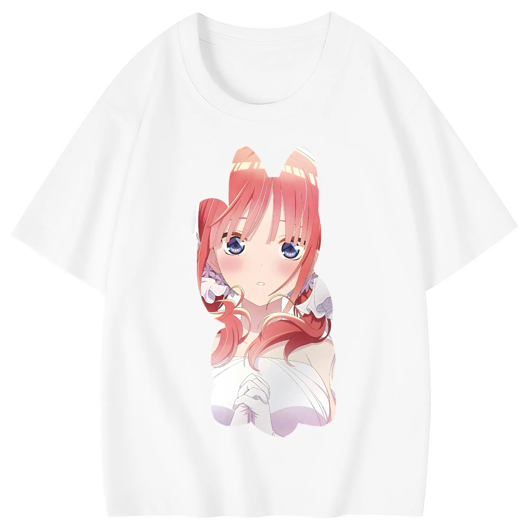 五等分の花嫁 グッズ 中野 二乃 - 綿100％ キッズTシャツ ・ フロントプリント ・ 快適 通気性 ・ スポーツ カジュアル 散歩用