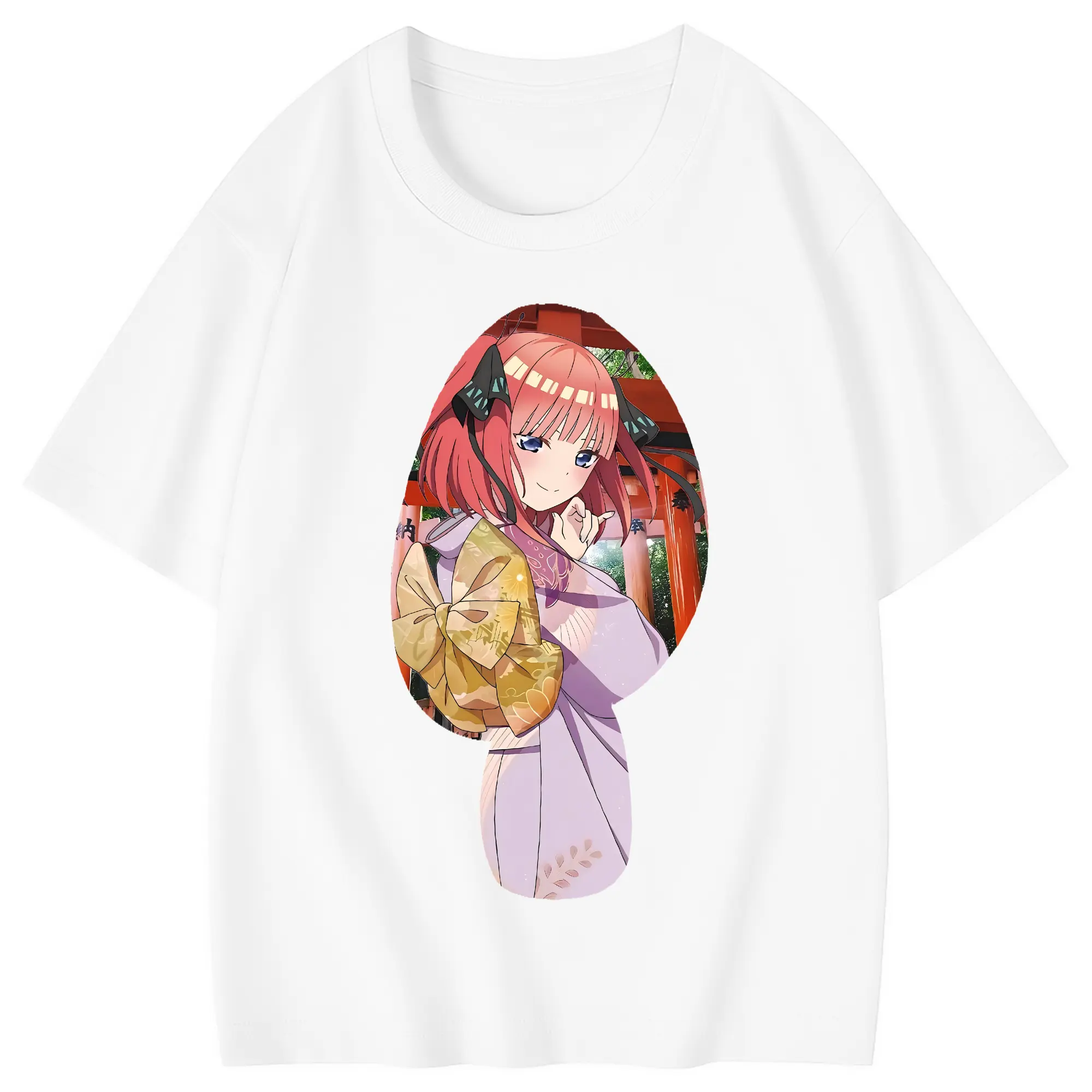 五等分の花嫁 グッズ 中野 二乃 - 綿100％ キッズTシャツ ・ フロントプリント ・ 快適 通気性 ・ スポーツ カジュアル 散歩用