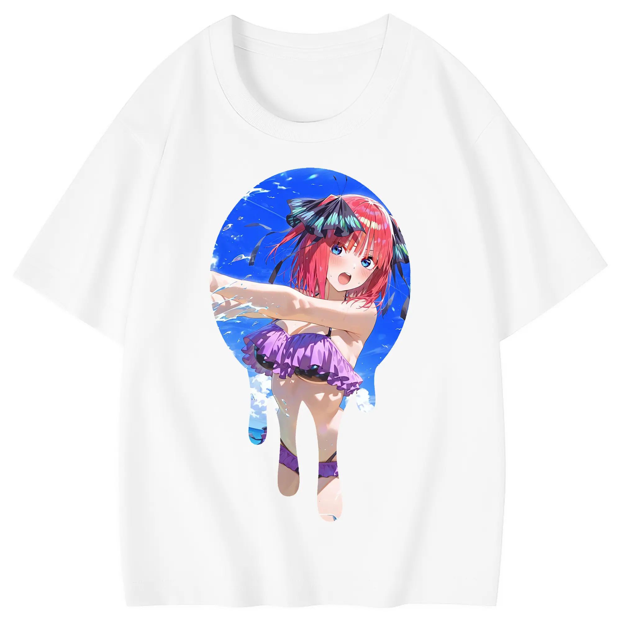 五等分の花嫁 グッズ 中野 二乃 - 綿100％ キッズTシャツ ・ フロントプリント ・ 快適 通気性 ・ スポーツ カジュアル 散歩用
