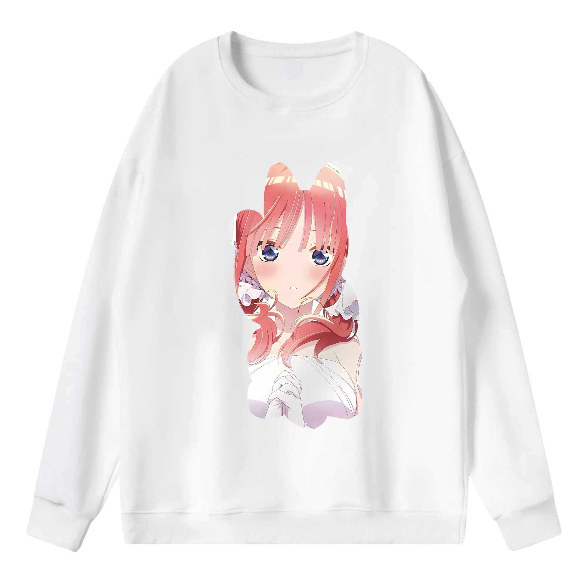 五等分の花嫁 グッズ 中野 二乃 - 薄手 クルーネック スウェット 裏毛260g · ポリエステル 春秋向け カジュアル 男女兼用 · トレーナー デイリー スポーツ 散歩に最適