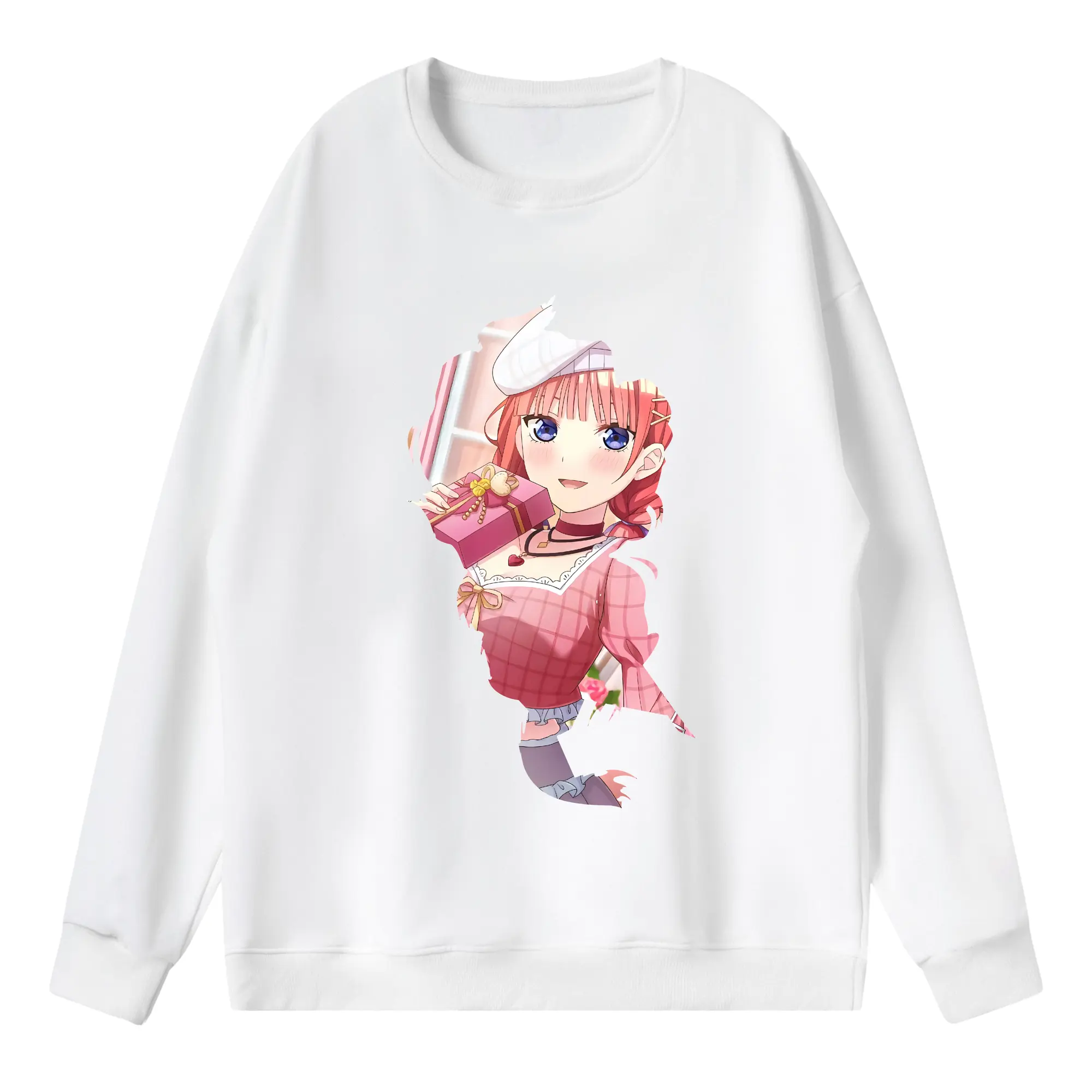 五等分の花嫁 グッズ 中野 二乃 - 薄手 クルーネック スウェット 裏毛260g · ポリエステル 春秋向け カジュアル 男女兼用 · トレーナー デイリー スポーツ 散歩に最適