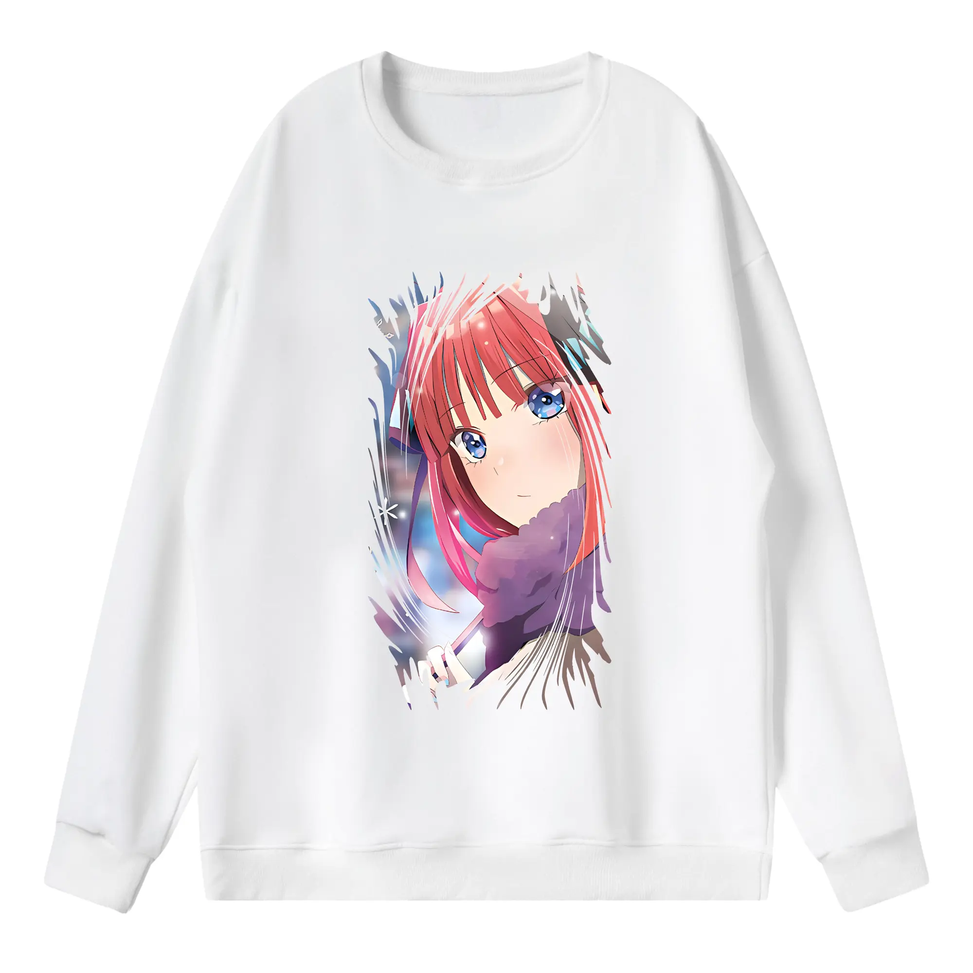 五等分の花嫁 グッズ 中野 二乃 - 薄手 クルーネック スウェット 裏毛260g · ポリエステル 春秋向け カジュアル 男女兼用 · トレーナー デイリー スポーツ 散歩に最適