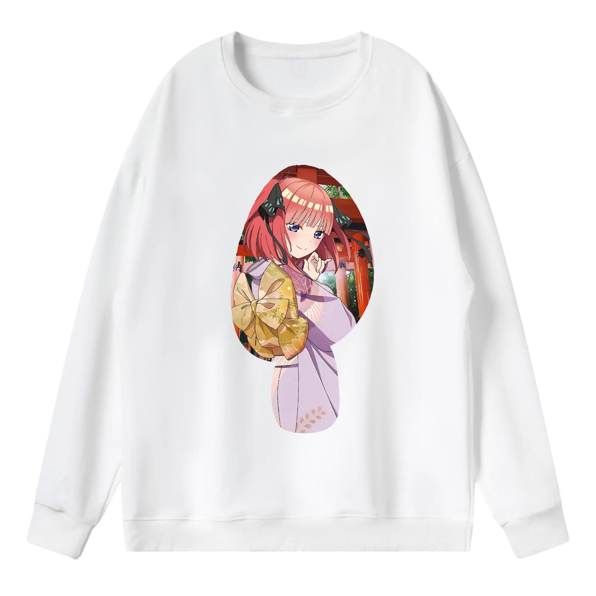 五等分の花嫁 グッズ 中野 二乃 - 薄手 クルーネック スウェット 裏毛260g · ポリエステル 春秋向け カジュアル 男女兼用 · トレーナー デイリー スポーツ 散歩に最適