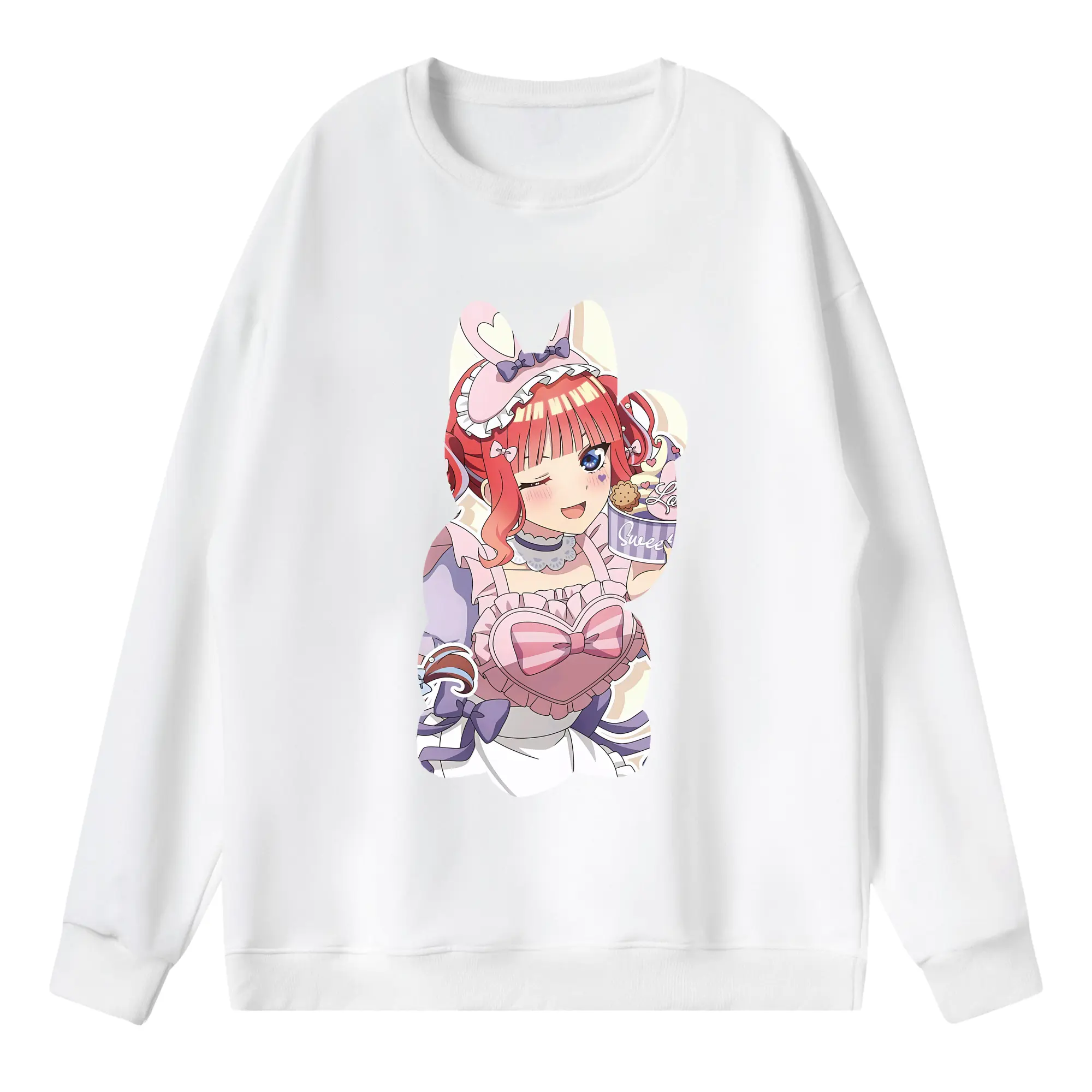 五等分の花嫁 グッズ 中野 二乃 - 薄手 クルーネック スウェット 裏毛260g · ポリエステル 春秋向け カジュアル 男女兼用 · トレーナー デイリー スポーツ 散歩に最適