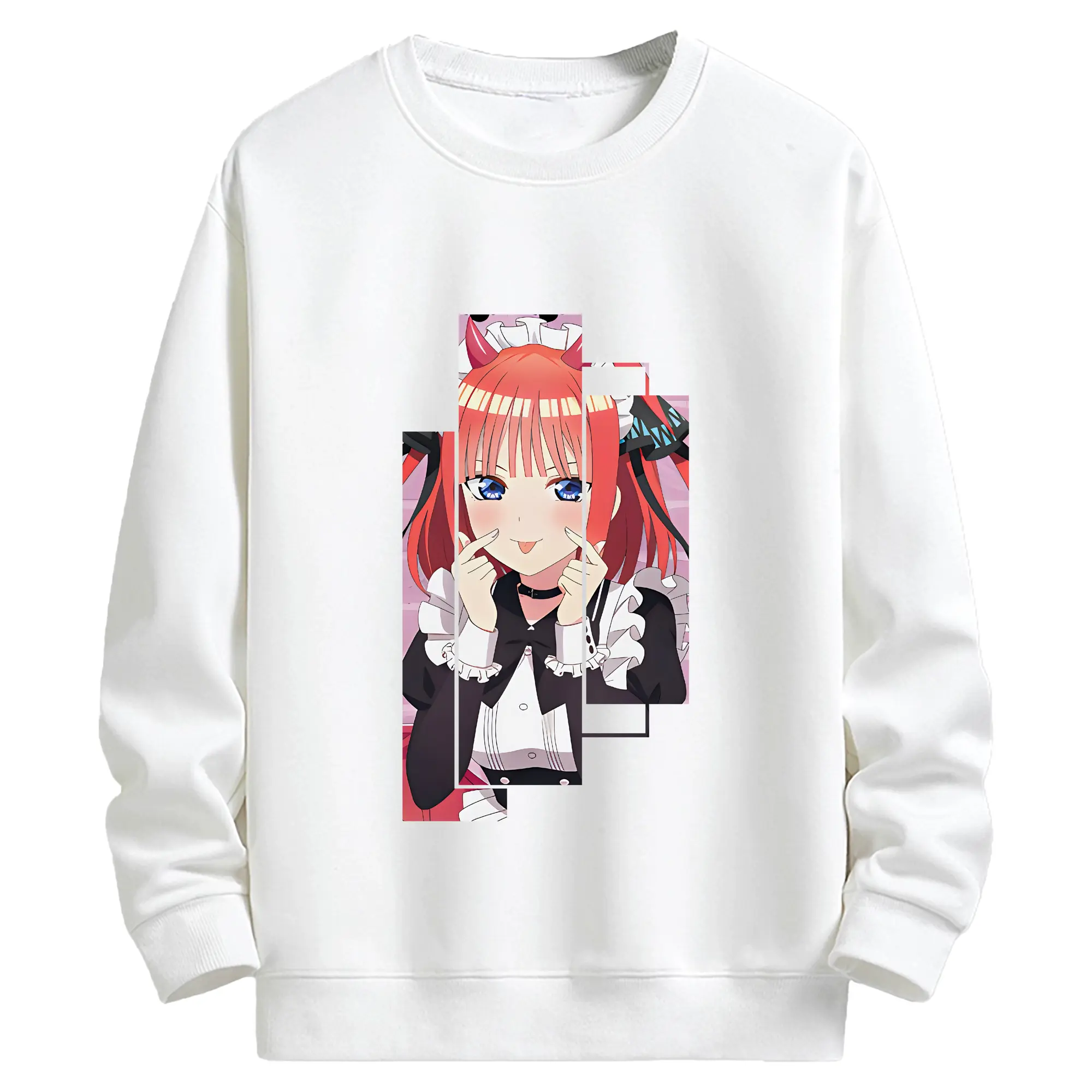 五等分の花嫁 グッズ 中野 二乃 - キッズ クルーネックスウェットシャツ ・ フロントプリント ・ 綿80％ ポリエステル20％ ・ 快適 通学 スポーツ 日常使い お散歩用