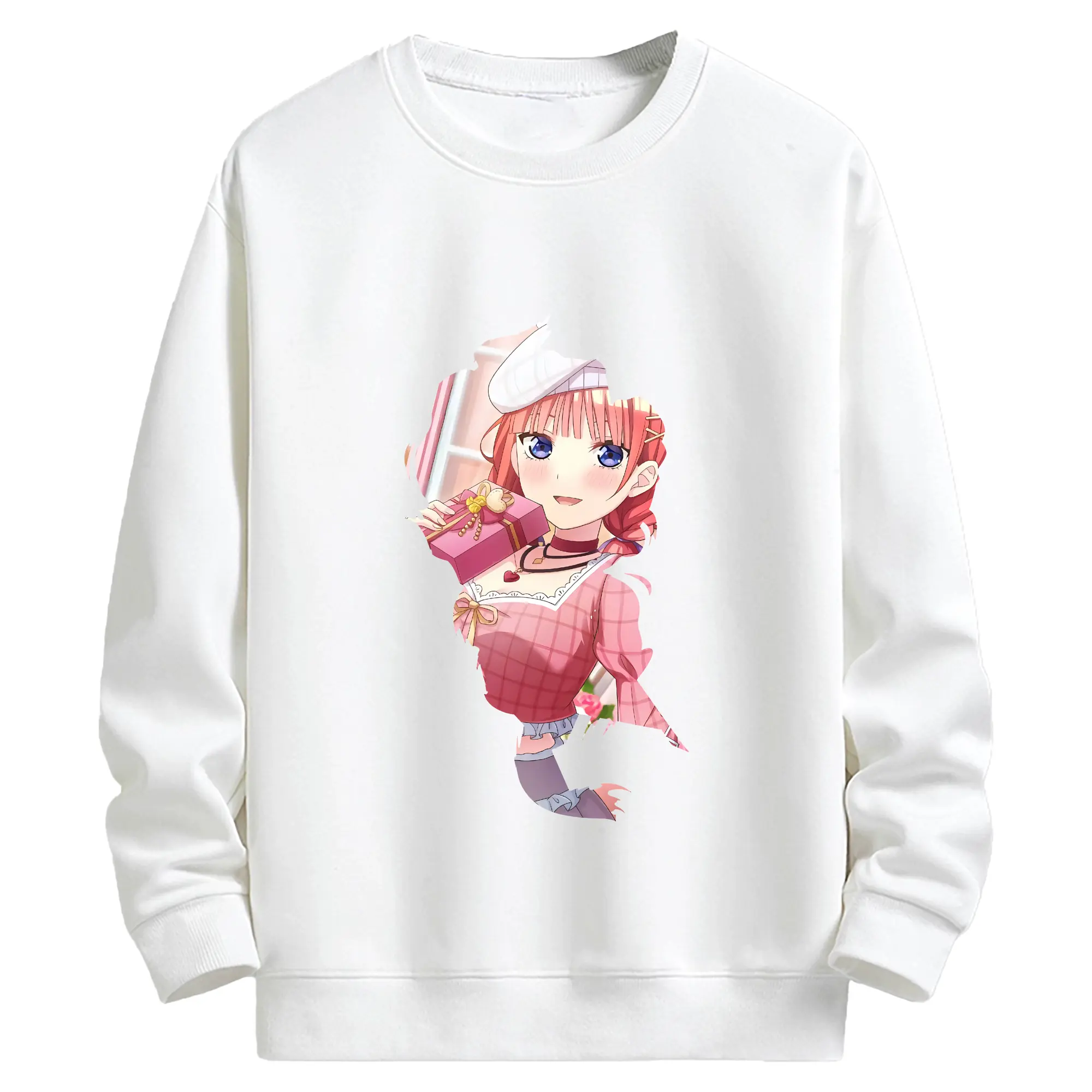 五等分の花嫁 グッズ 中野 二乃 - キッズ クルーネックスウェットシャツ ・ フロントプリント ・ 綿80％ ポリエステル20％ ・ 快適 通学 スポーツ 日常使い お散歩用