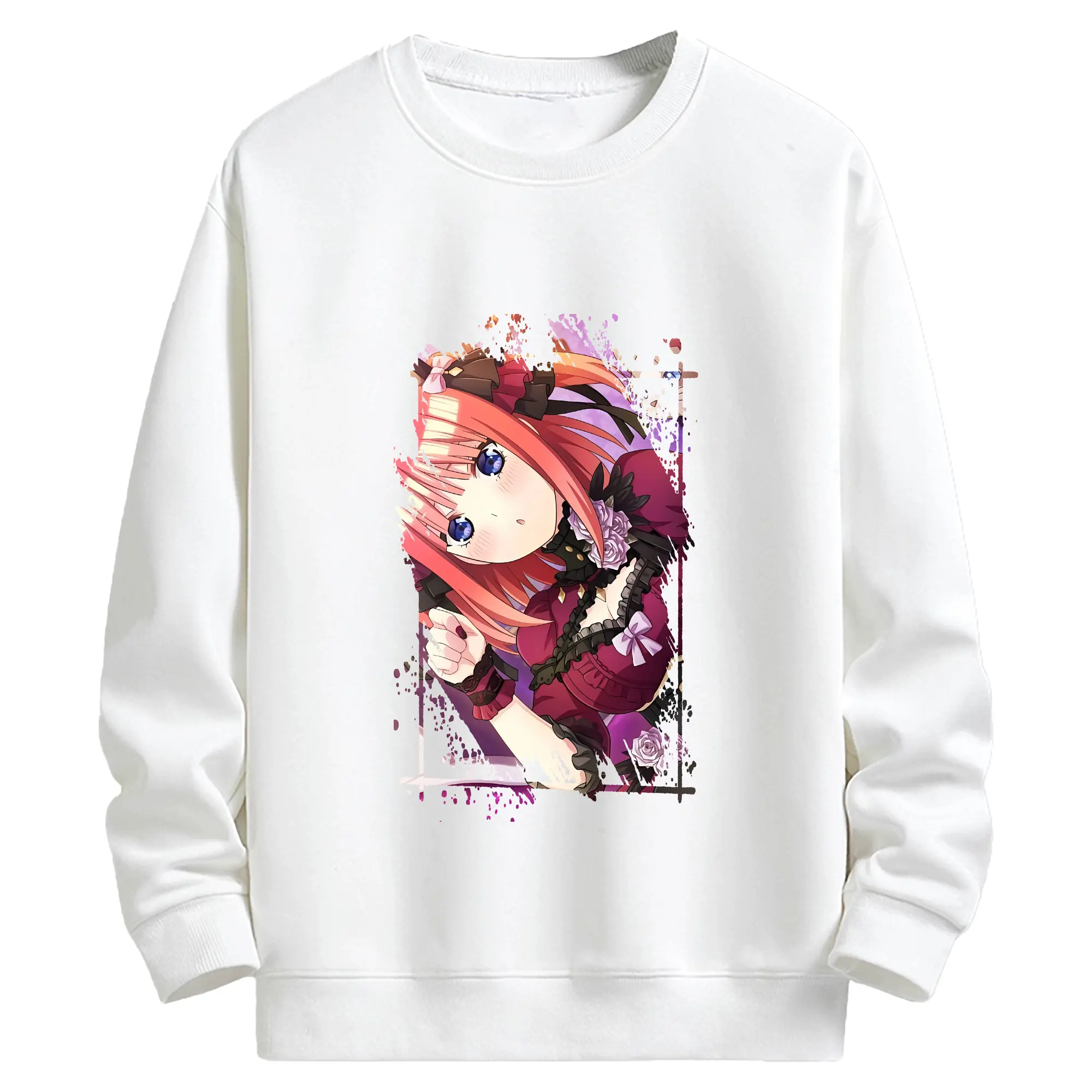 五等分の花嫁 グッズ 中野 二乃 - キッズ クルーネックスウェットシャツ ・ フロントプリント ・ 綿80％ ポリエステル20％ ・ 快適 通学 スポーツ 日常使い お散歩用