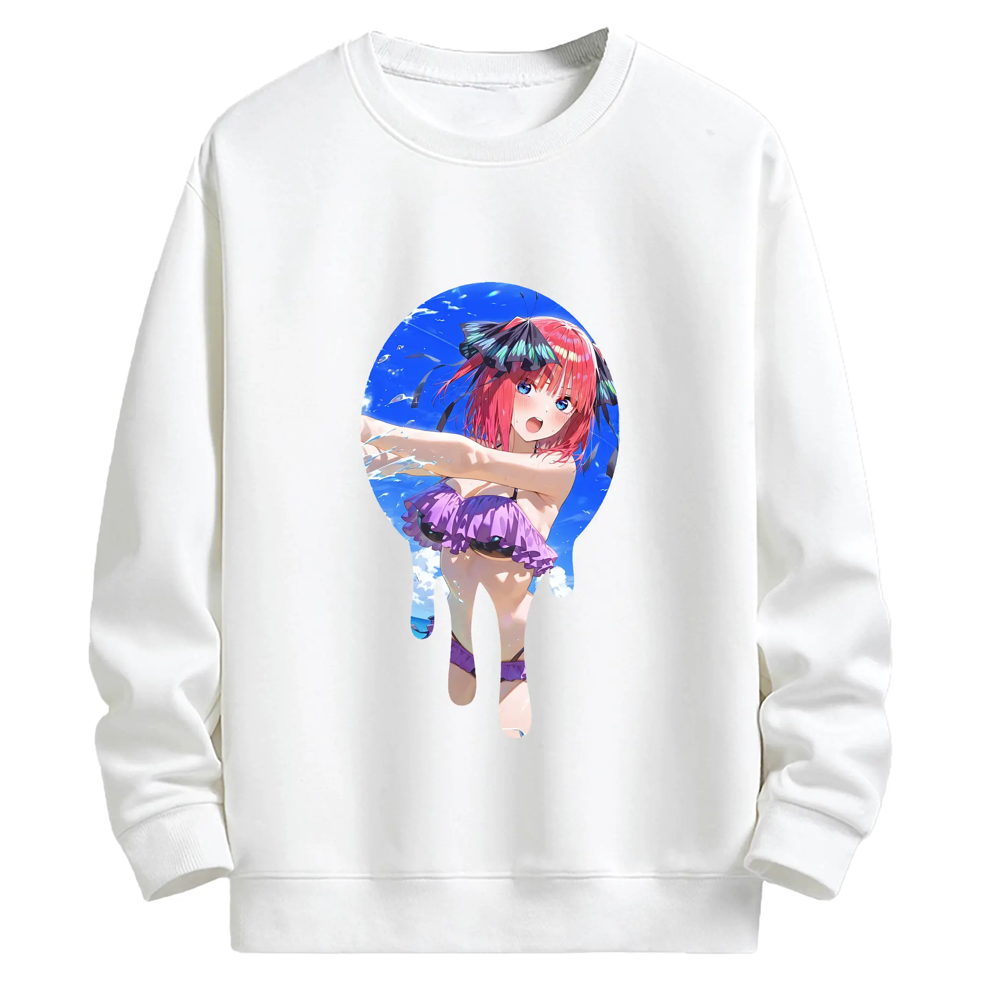 五等分の花嫁 グッズ 中野 二乃 - キッズ クルーネックスウェットシャツ ・ フロントプリント ・ 綿80％ ポリエステル20％ ・ 快適 通学 スポーツ 日常使い お散歩用