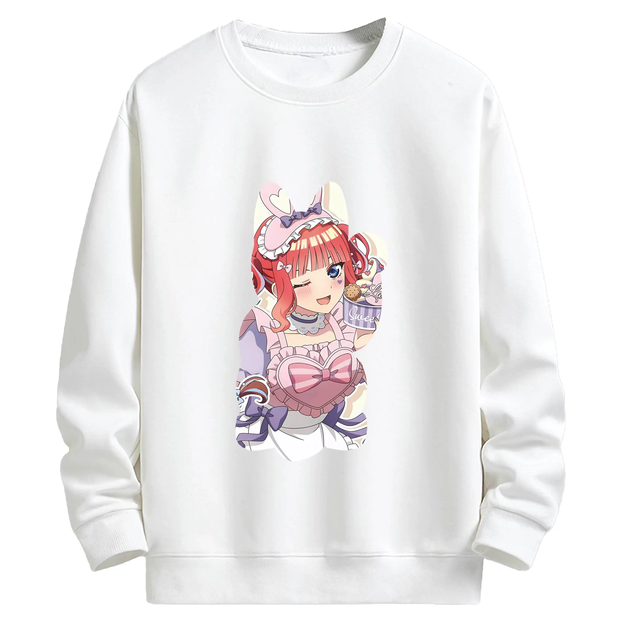 五等分の花嫁 グッズ 中野 二乃 - キッズ クルーネックスウェットシャツ ・ フロントプリント ・ 綿80％ ポリエステル20％ ・ 快適 通学 スポーツ 日常使い お散歩用