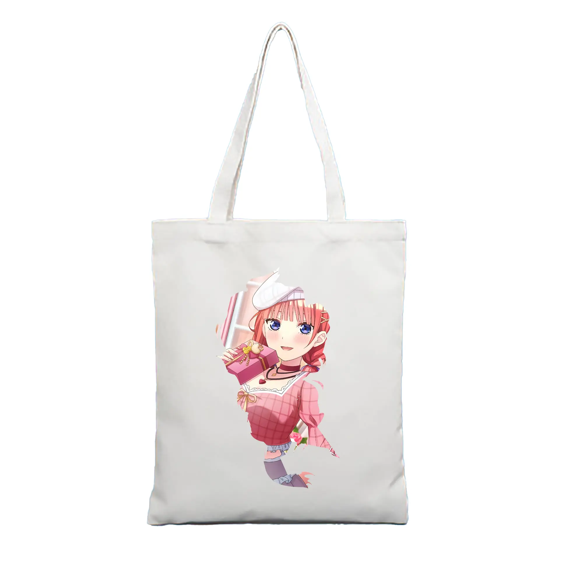 五等分の花嫁 グッズ 中野 二乃 - 縦型キャンバス手提げバッグ（トートバッグ） ・ キャンバス素材 ・ ショッピング用 ・ 軽量 丈夫 お手入れ簡単