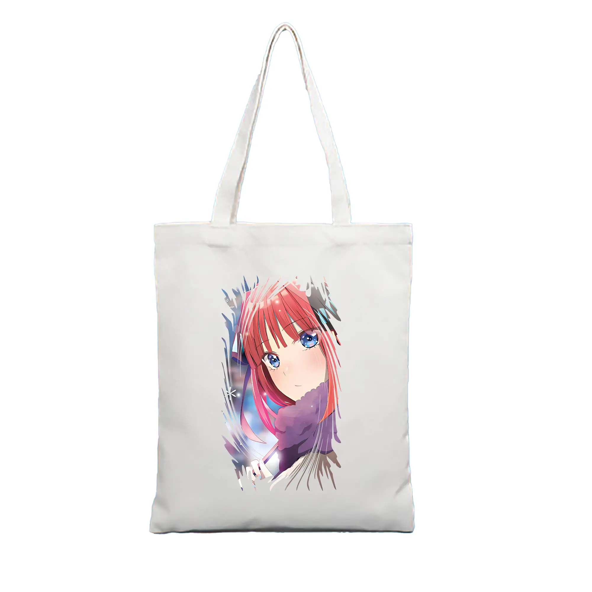 五等分の花嫁 グッズ 中野 二乃 - 縦型キャンバス手提げバッグ（トートバッグ） ・ キャンバス素材 ・ ショッピング用 ・ 軽量 丈夫 お手入れ簡単