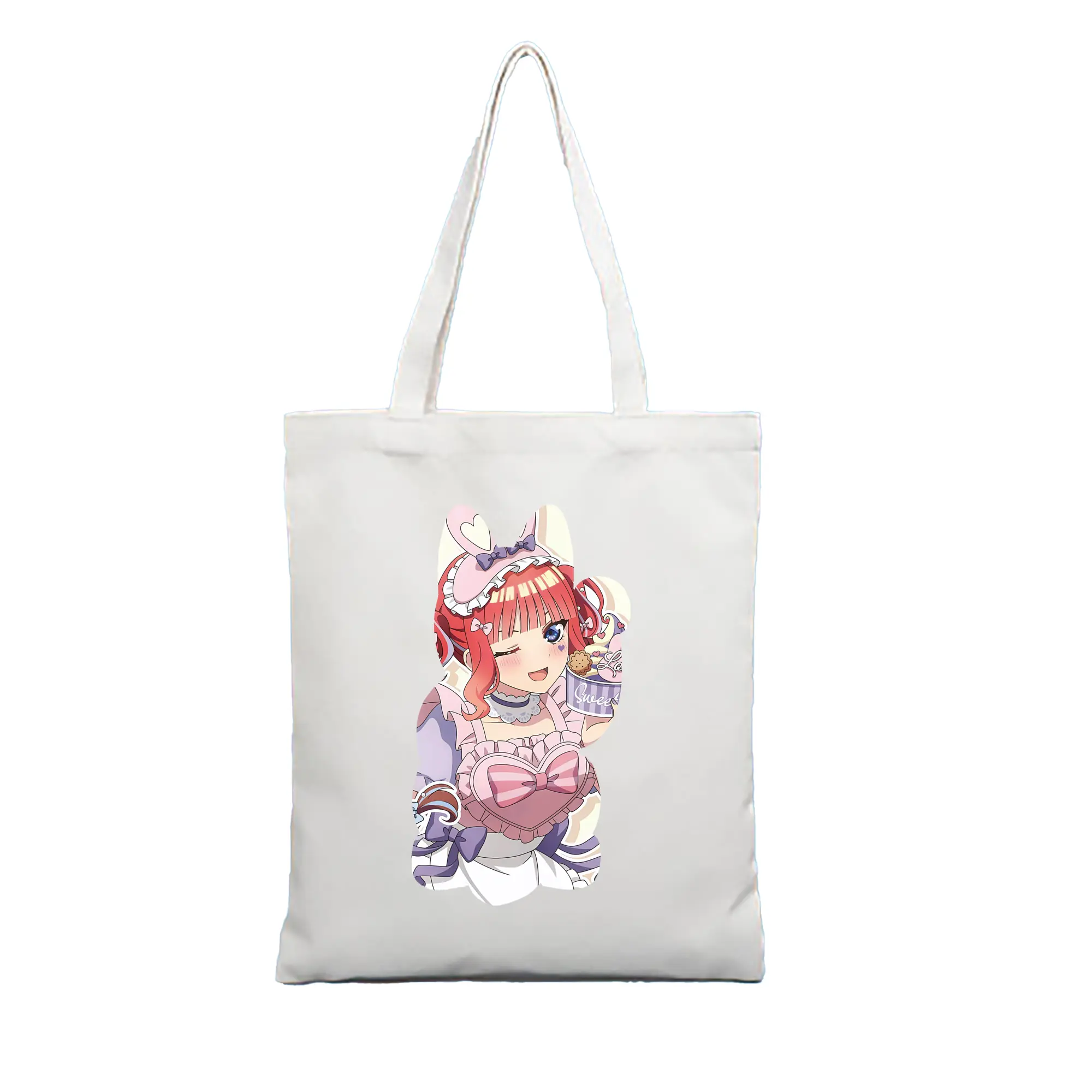 五等分の花嫁 グッズ 中野 二乃 - 縦型キャンバス手提げバッグ（トートバッグ） ・ キャンバス素材 ・ ショッピング用 ・ 軽量 丈夫 お手入れ簡単