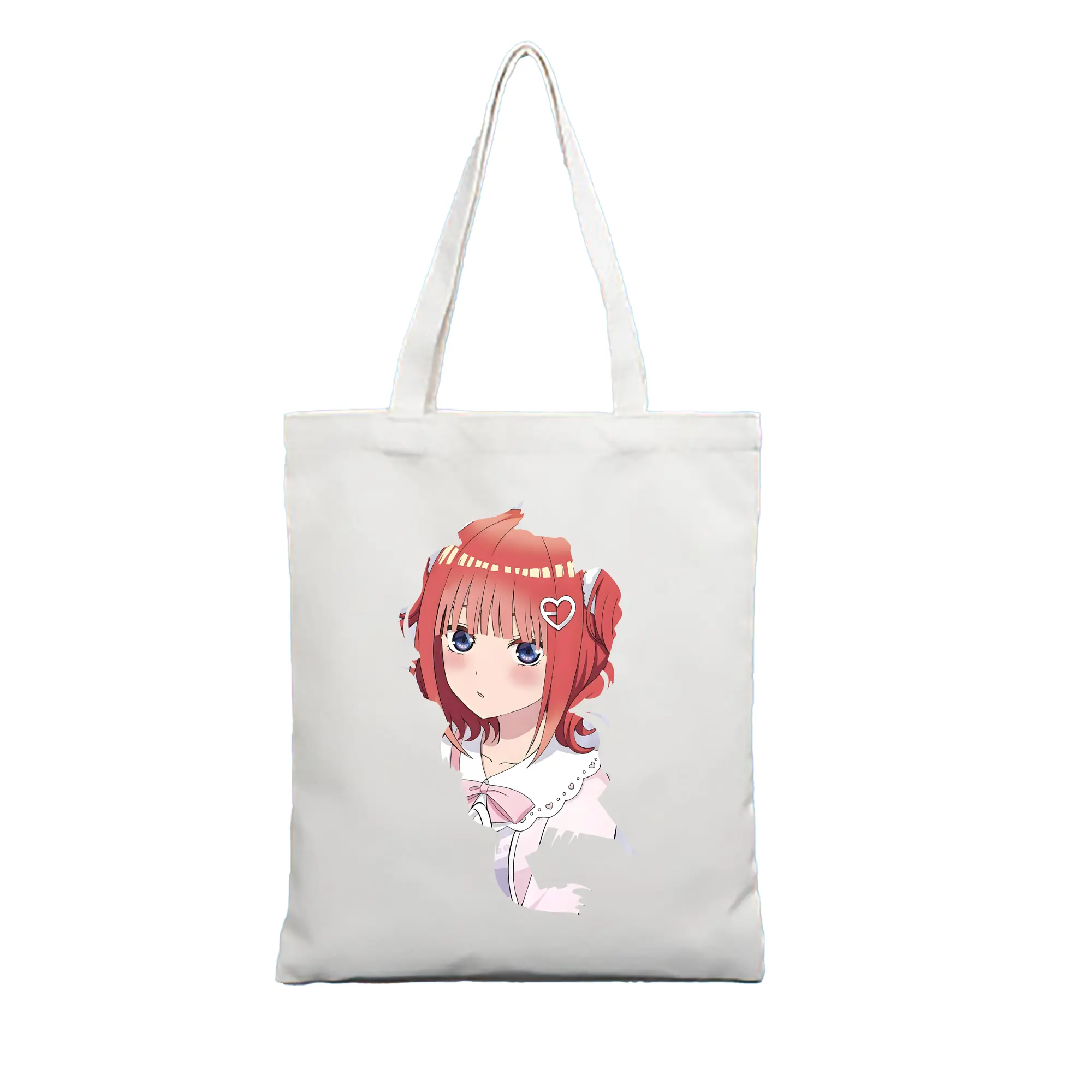 五等分の花嫁 グッズ 中野 二乃 - 縦型キャンバス手提げバッグ（トートバッグ） ・ キャンバス素材 ・ ショッピング用 ・ 軽量 丈夫 お手入れ簡単