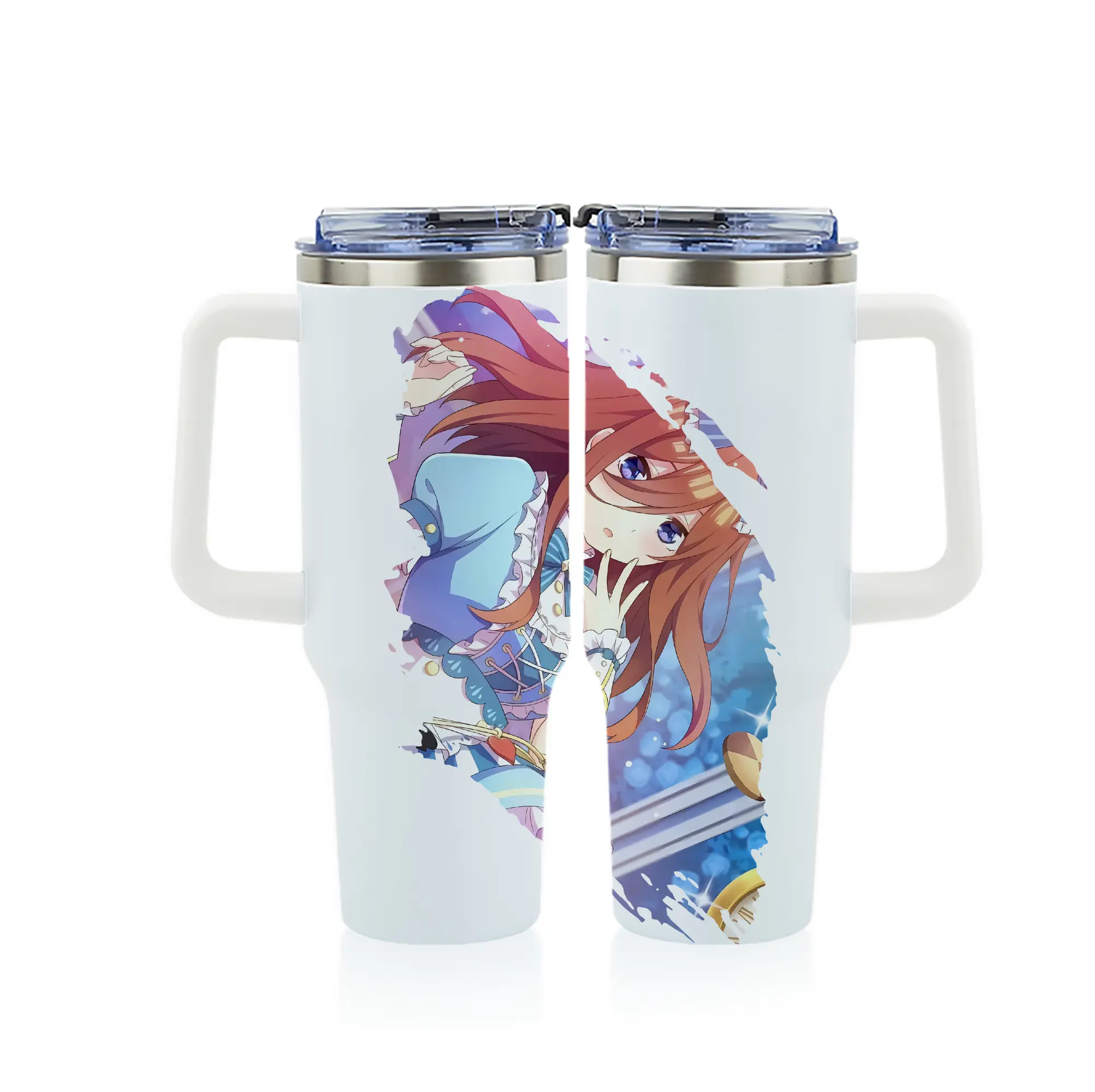 五等分の花嫁 グッズ 中野 三玖 - 1200mL フルプリント車用タンブラー ・ 304ステンレス 内側 ・ 201ステンレス 外側 ・ 保温 保冷 ・ 通勤 ドライブ アウトドア用