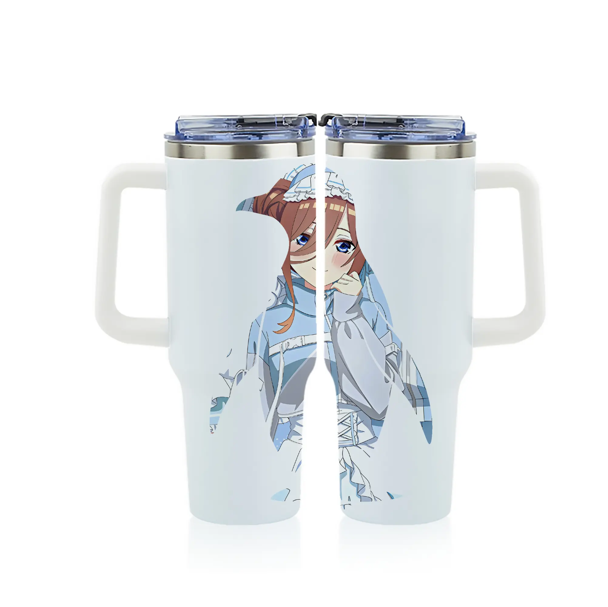 五等分の花嫁 グッズ 中野 三玖 - 1200mL フルプリント車用タンブラー ・ 304ステンレス 内側 ・ 201ステンレス 外側 ・ 保温 保冷 ・ 通勤 ドライブ アウトドア用