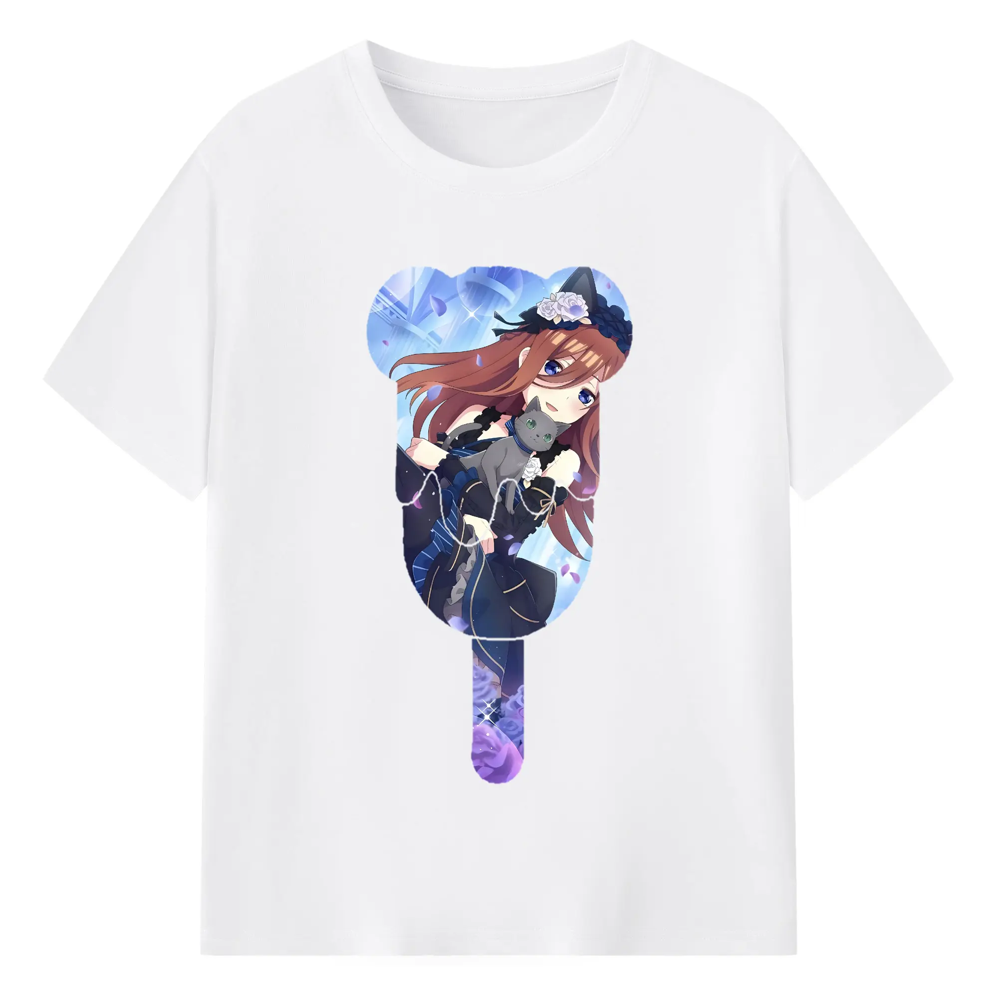 五等分の花嫁 グッズ 中野 三玖 - 綿100％ 半袖Tシャツ ・ フロントプリント ・ 快適 通気性 ・ 日常使い 散歩 スポーツ用