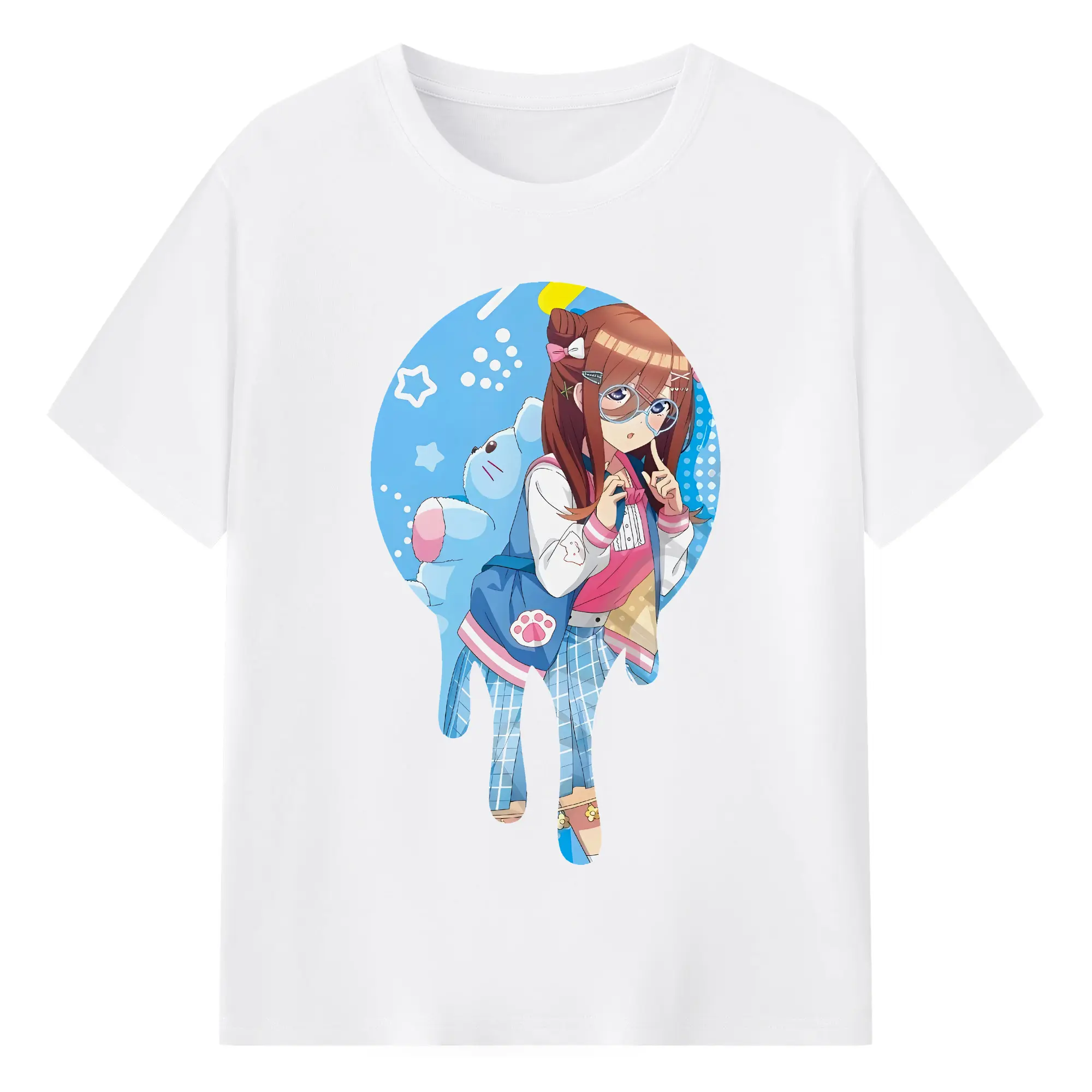 五等分の花嫁 グッズ 中野 三玖 - 綿100％ 半袖Tシャツ ・ フロントプリント ・ 快適 通気性 ・ 日常使い 散歩 スポーツ用