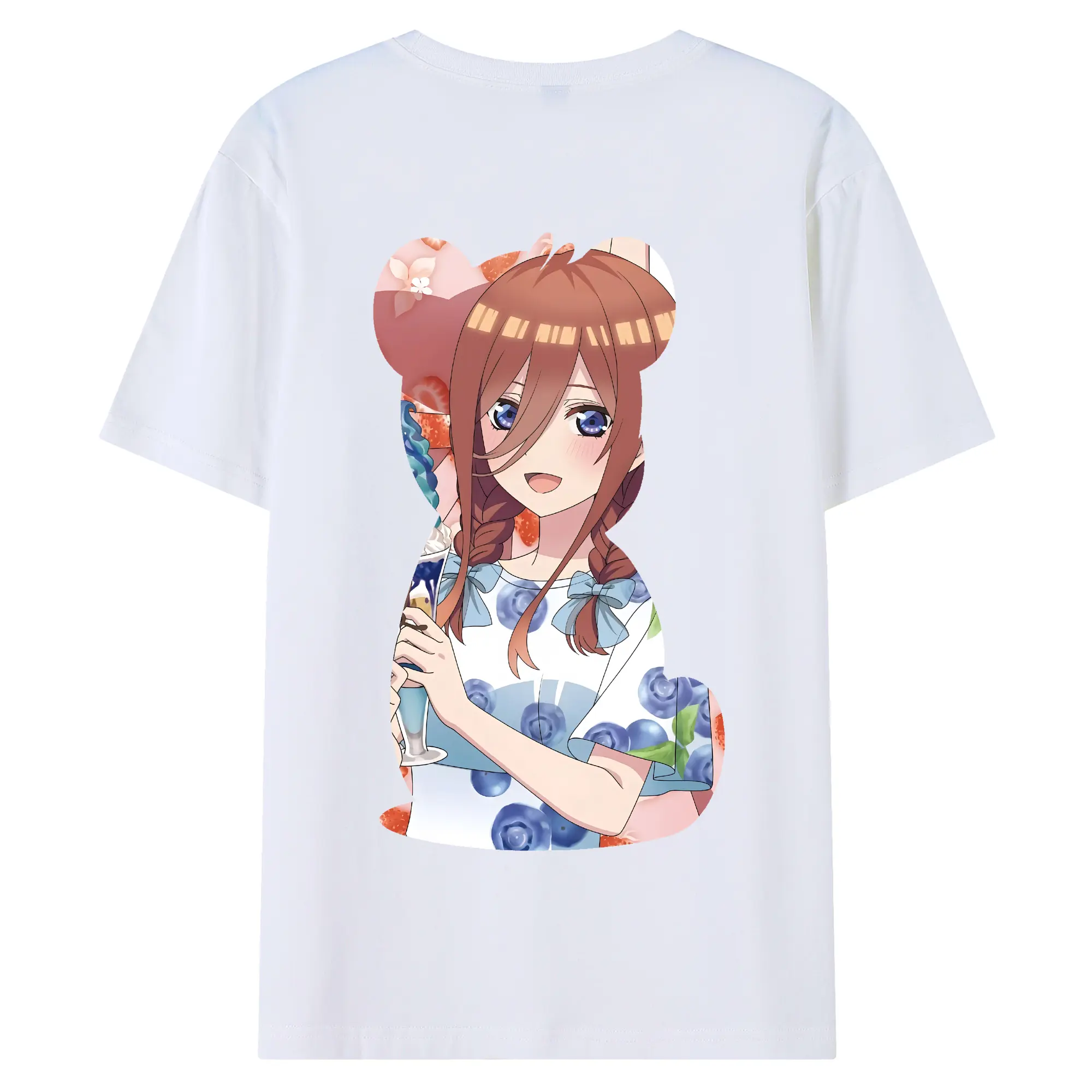 五等分の花嫁 グッズ 中野 三玖 - 綿100％ 半袖Tシャツ ・ バックプリント ・ 快適 通気性 ・ 日常使い 散歩 スポーツ用