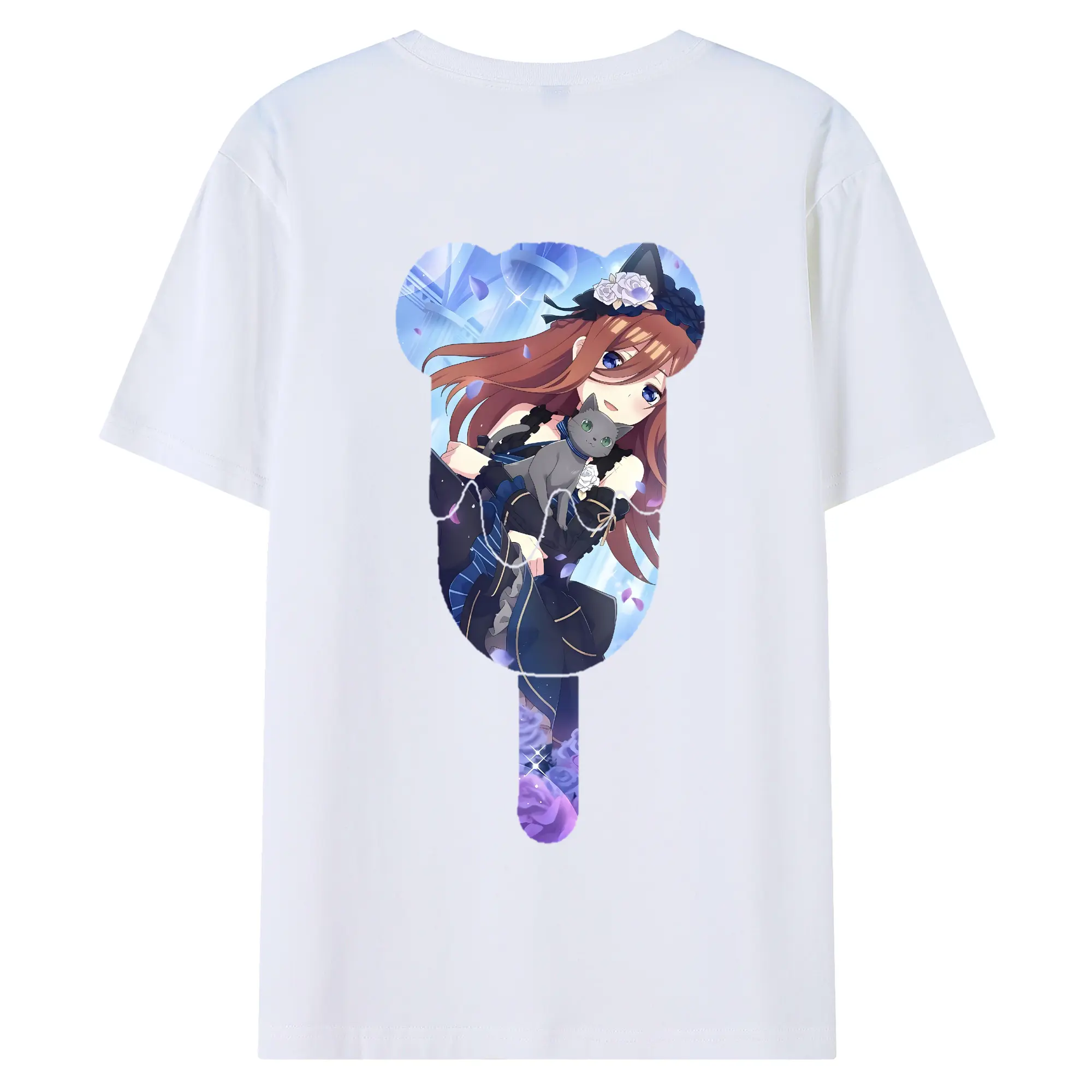 五等分の花嫁 グッズ 中野 三玖 - 綿100％ 半袖Tシャツ ・ バックプリント ・ 快適 通気性 ・ 日常使い 散歩 スポーツ用