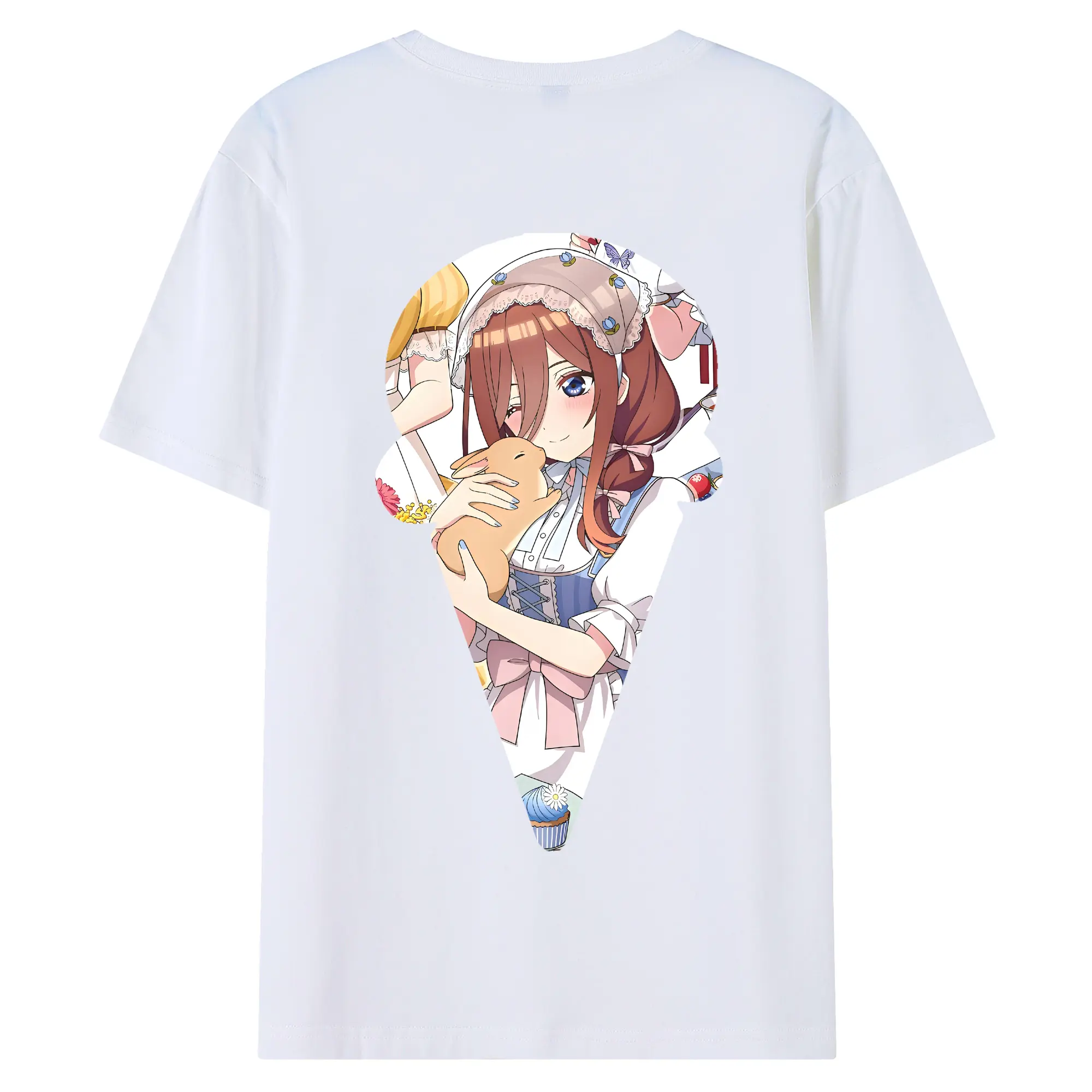 五等分の花嫁 グッズ 中野 三玖 - 綿100％ 半袖Tシャツ ・ バックプリント ・ 快適 通気性 ・ 日常使い 散歩 スポーツ用