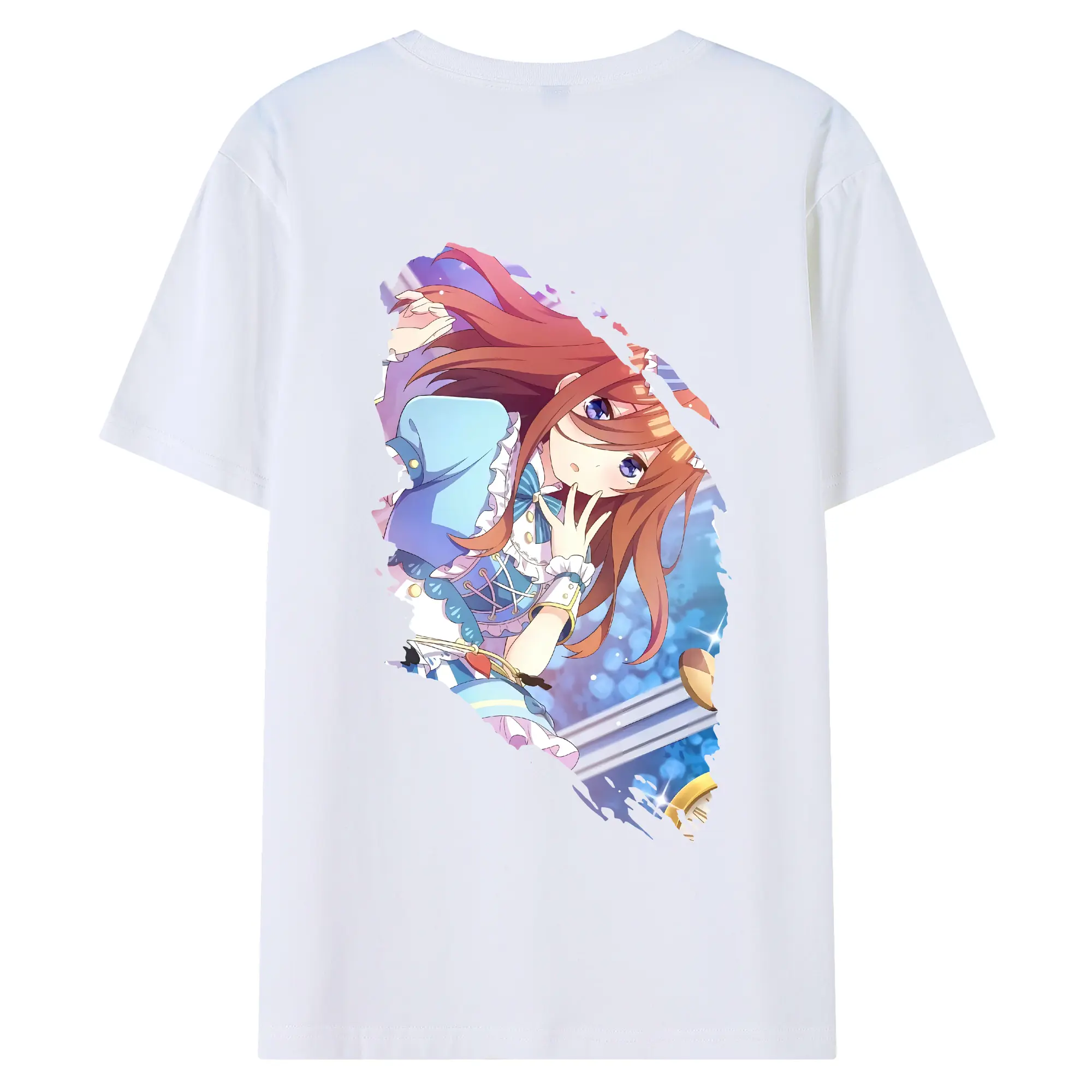 五等分の花嫁 グッズ 中野 三玖 - 綿100％ 半袖Tシャツ ・ バックプリント ・ 快適 通気性 ・ 日常使い 散歩 スポーツ用